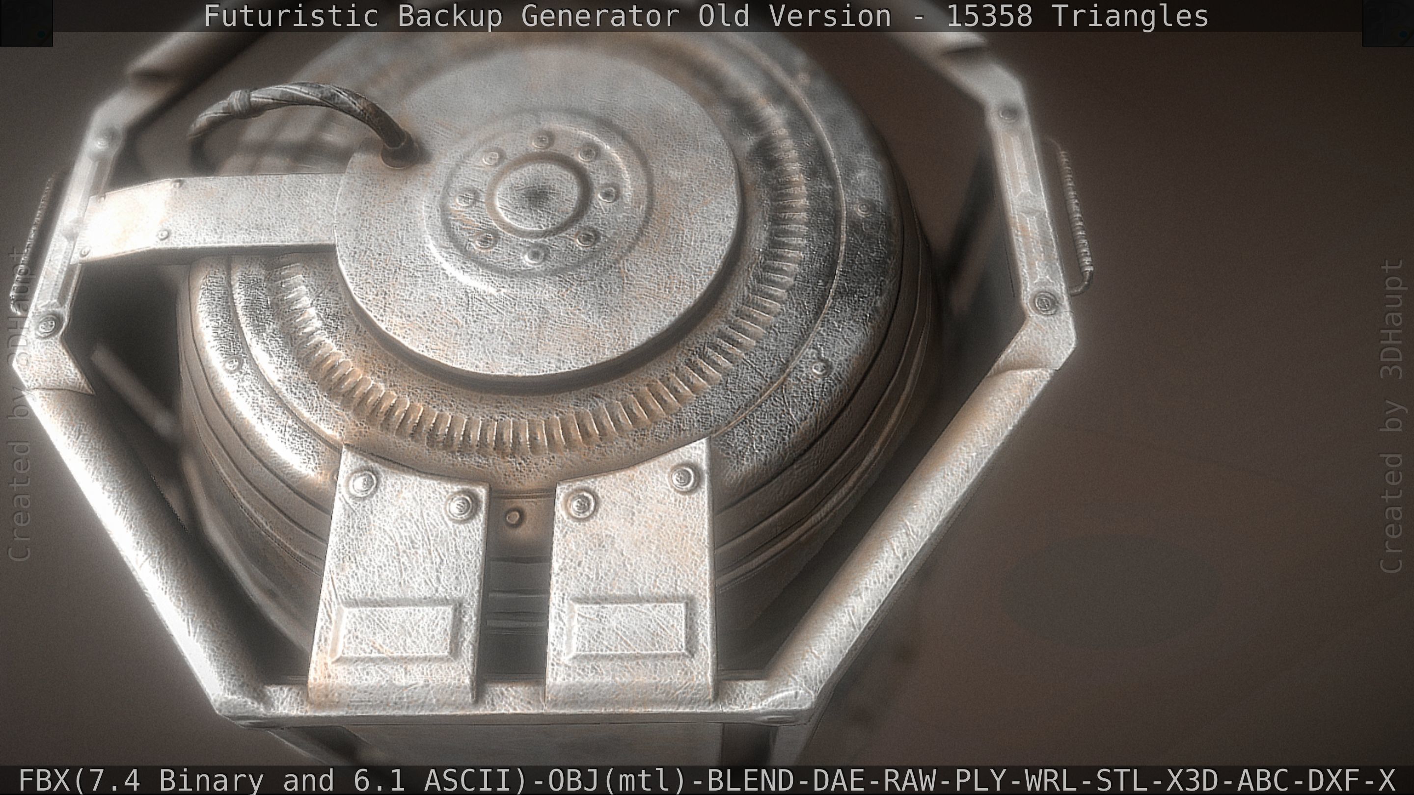 Futuristic Backup Generator Old And Dirty Version Low-poly 3D model_54