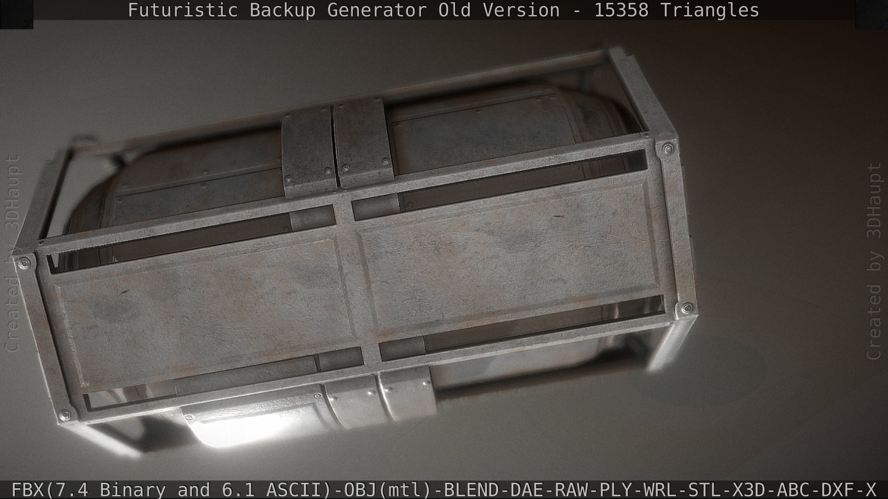 Futuristic Backup Generator Old And Dirty Version Low-poly 3D model_17