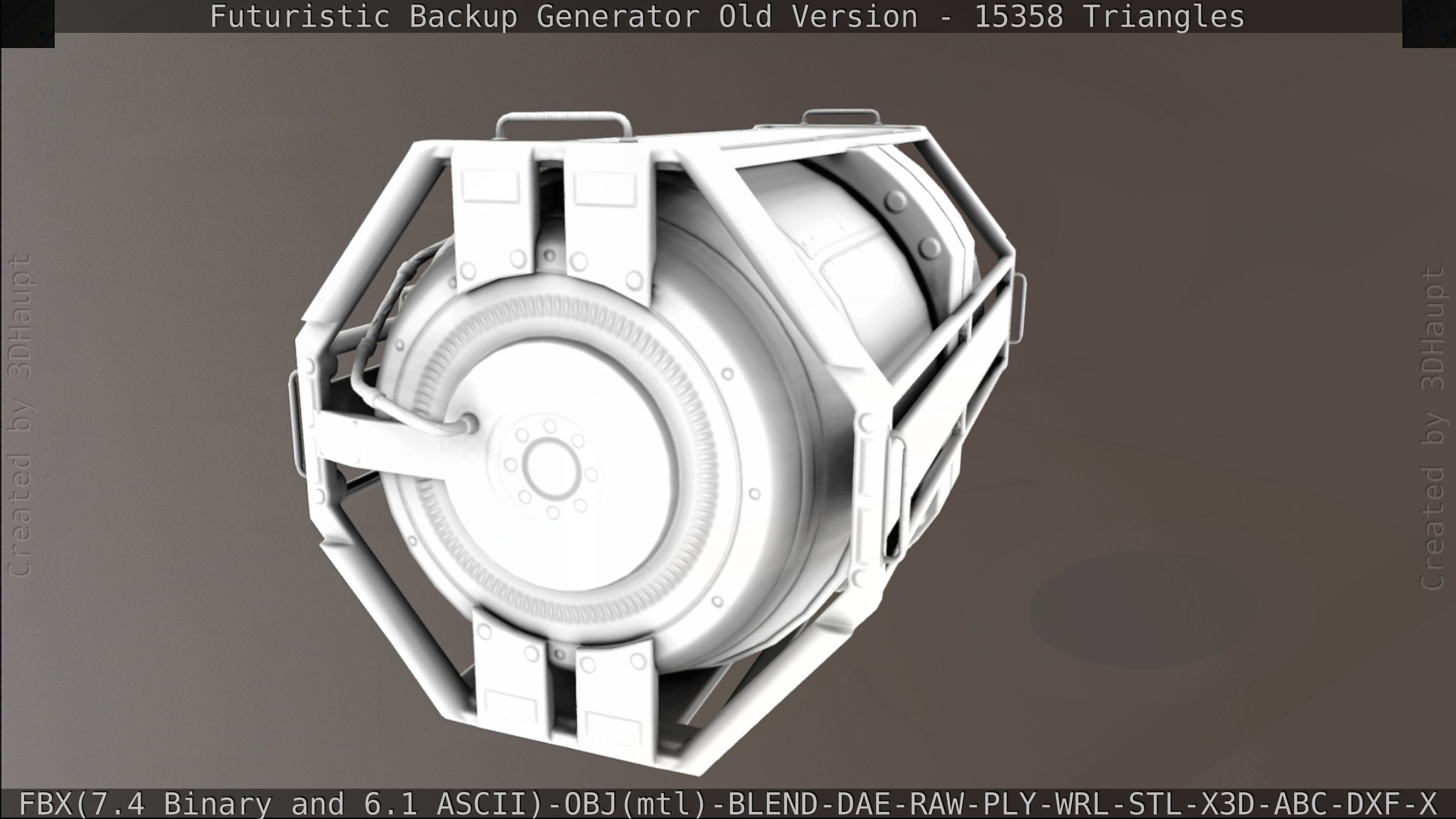 Futuristic Backup Generator Old And Dirty Version Low-poly 3D model_139