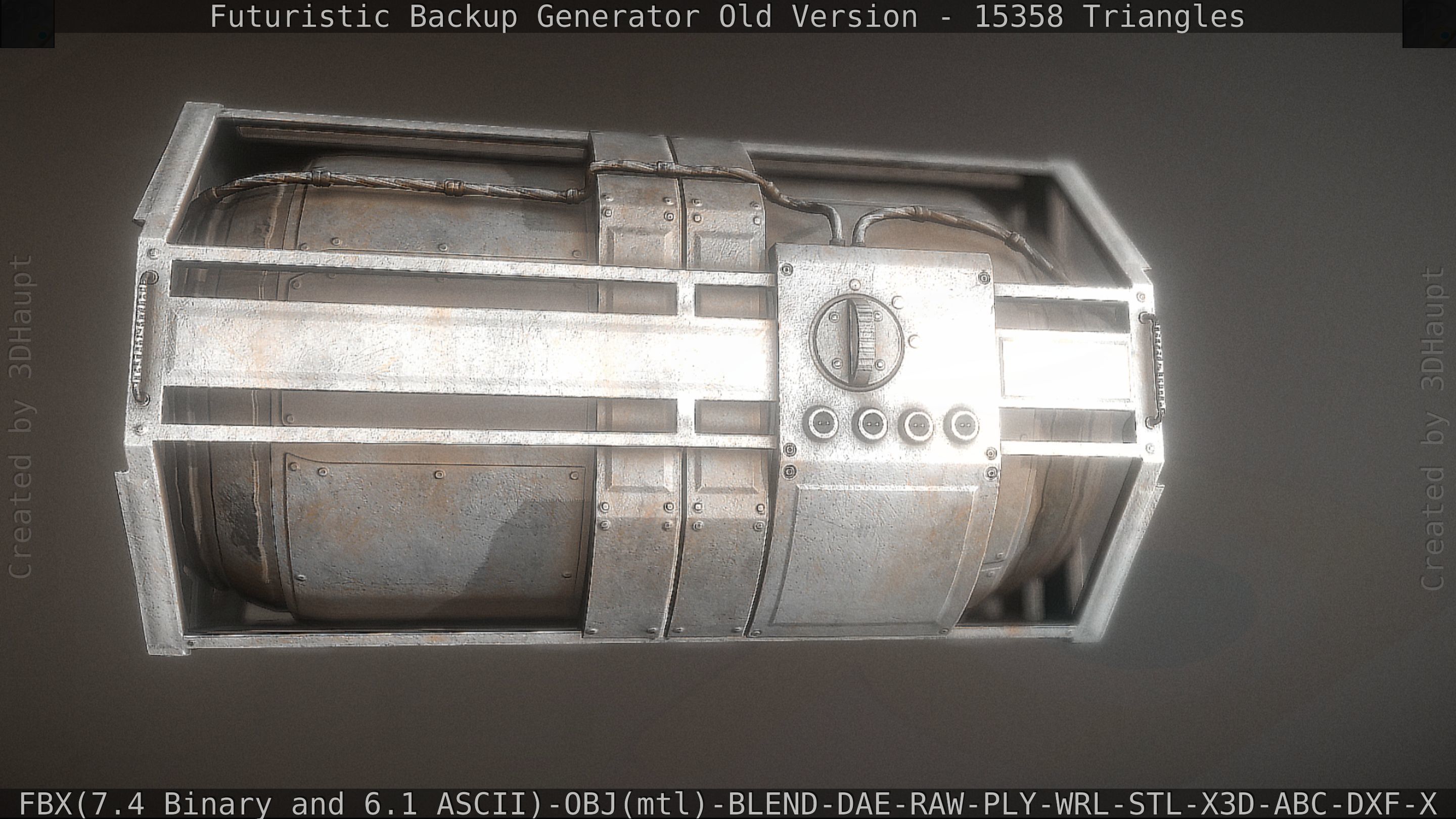 Futuristic Backup Generator Old And Dirty Version Low-poly 3D model_76