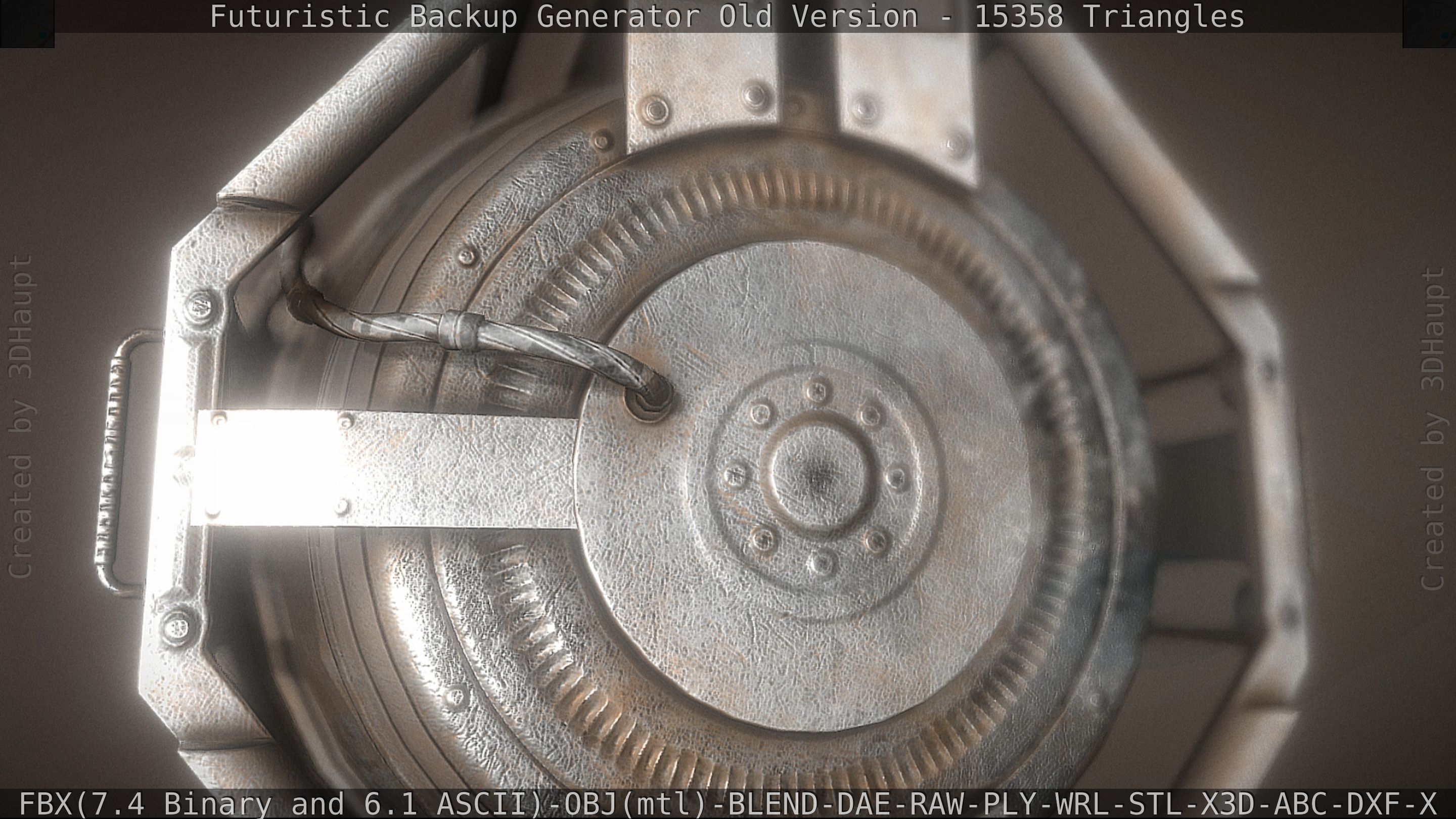 Futuristic Backup Generator Old And Dirty Version Low-poly 3D model_28