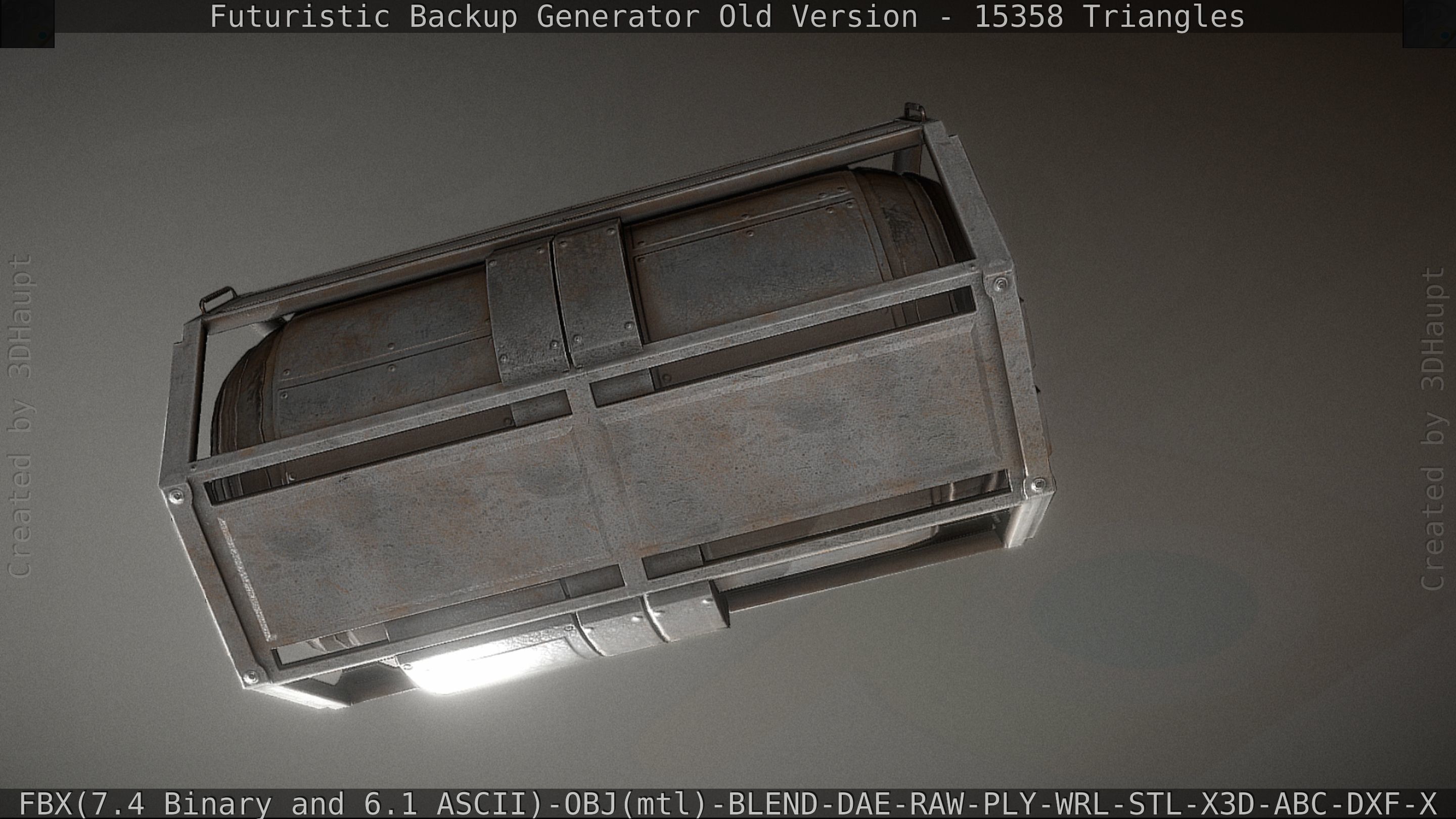 Futuristic Backup Generator Old And Dirty Version Low-poly 3D model_15