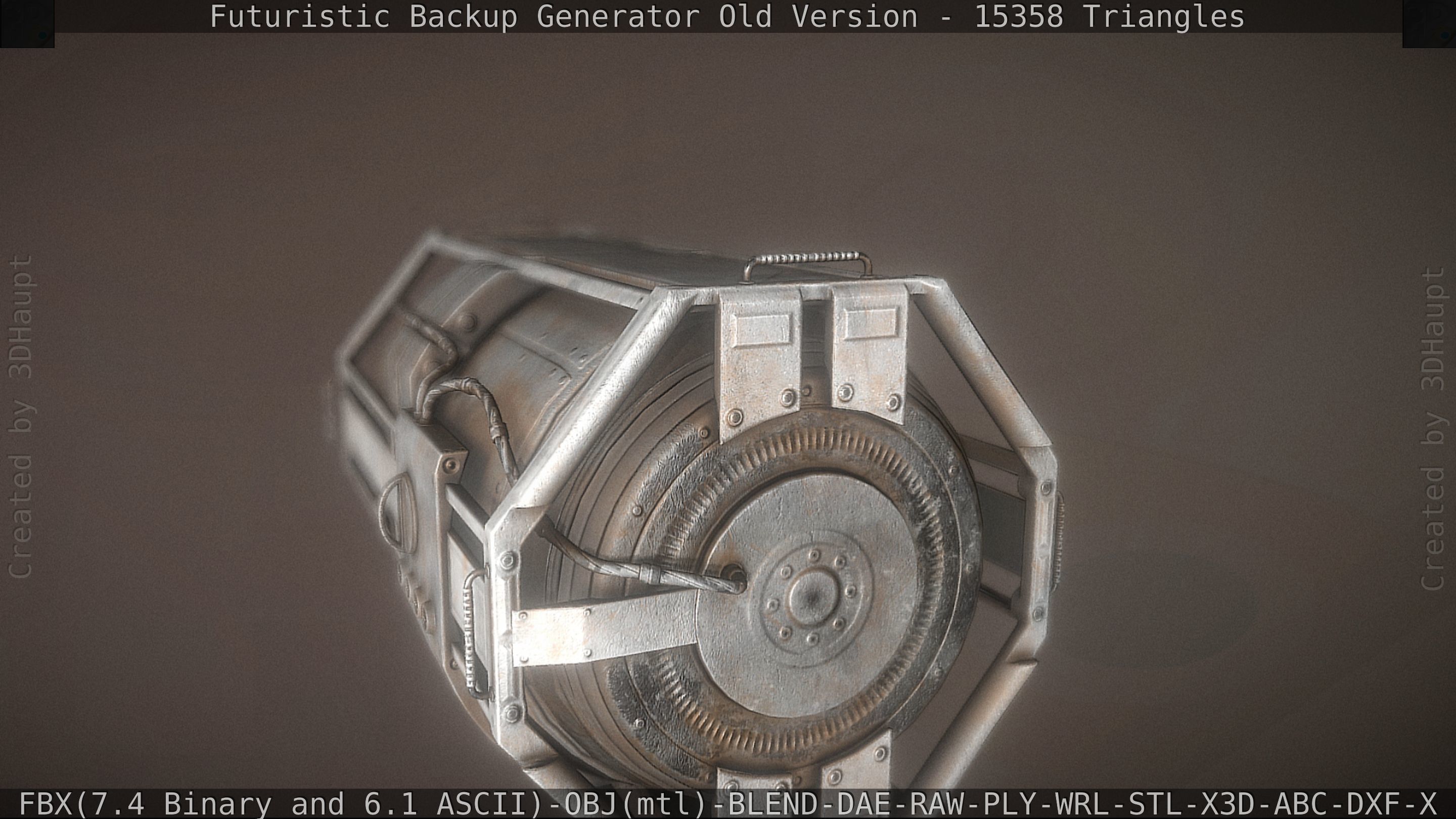 Futuristic Backup Generator Old And Dirty Version Low-poly 3D model_51