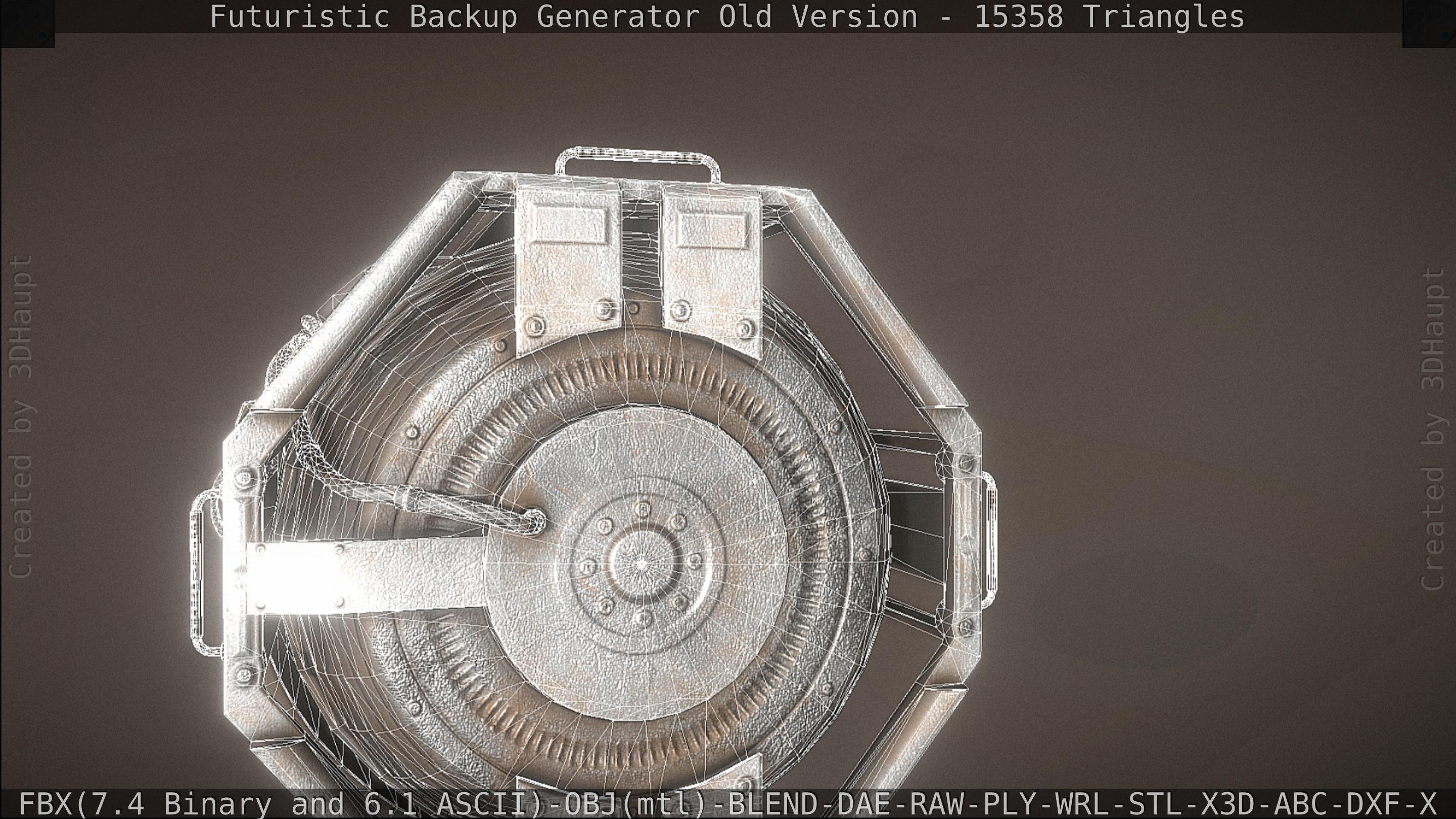 Futuristic Backup Generator Old And Dirty Version Low-poly 3D model_132
