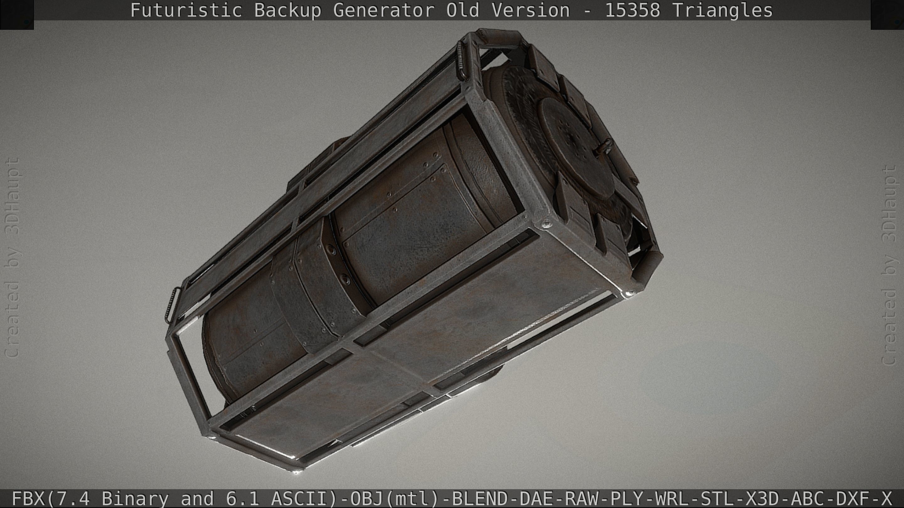 Futuristic Backup Generator Old And Dirty Version Low-poly 3D model_14