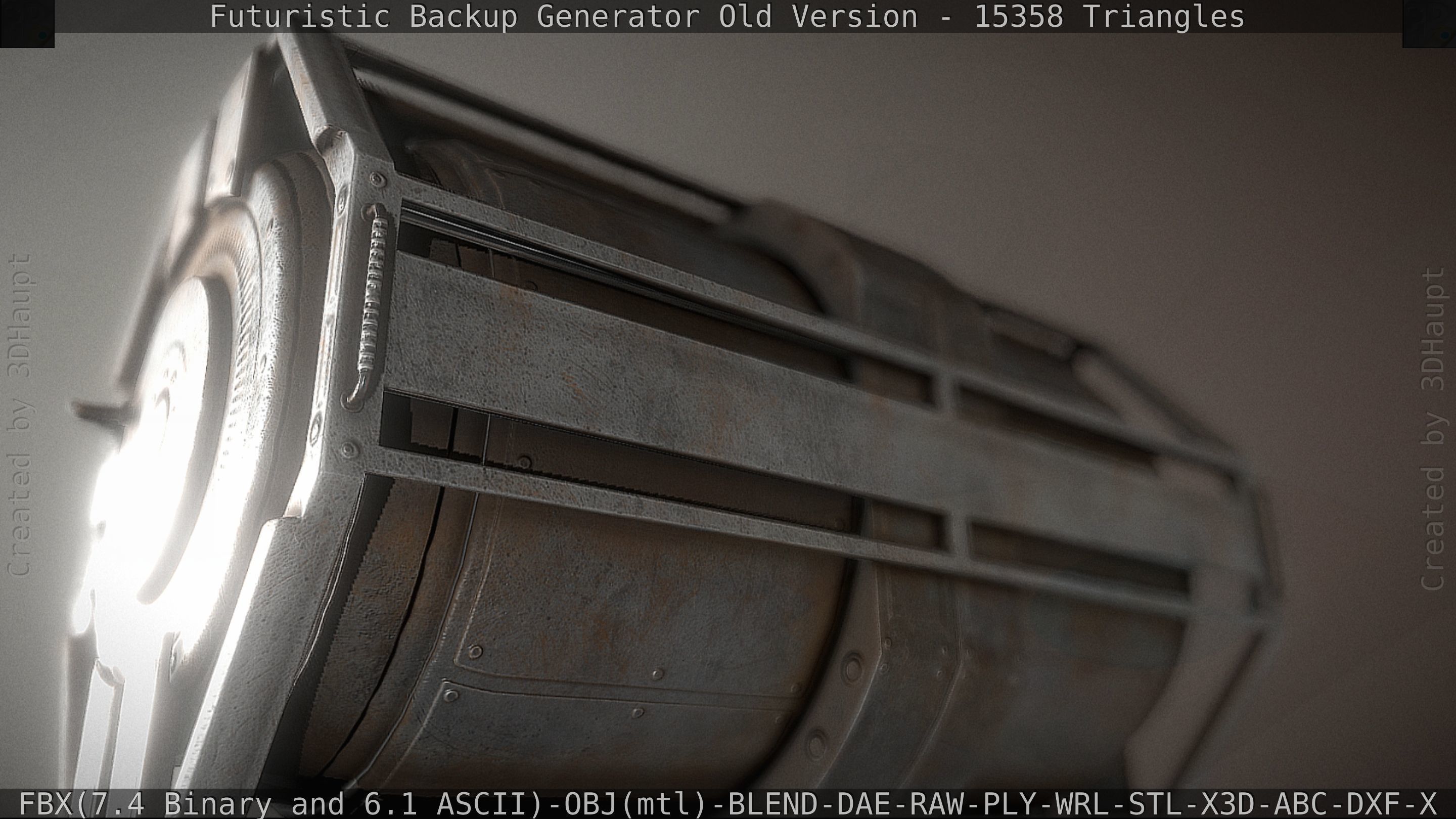 Futuristic Backup Generator Old And Dirty Version Low-poly 3D model_72