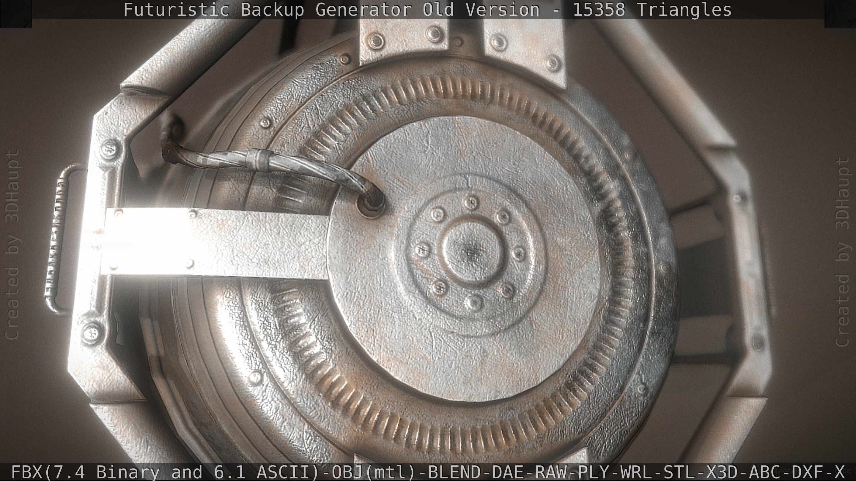 Futuristic Backup Generator Old And Dirty Version Low-poly 3D model_53