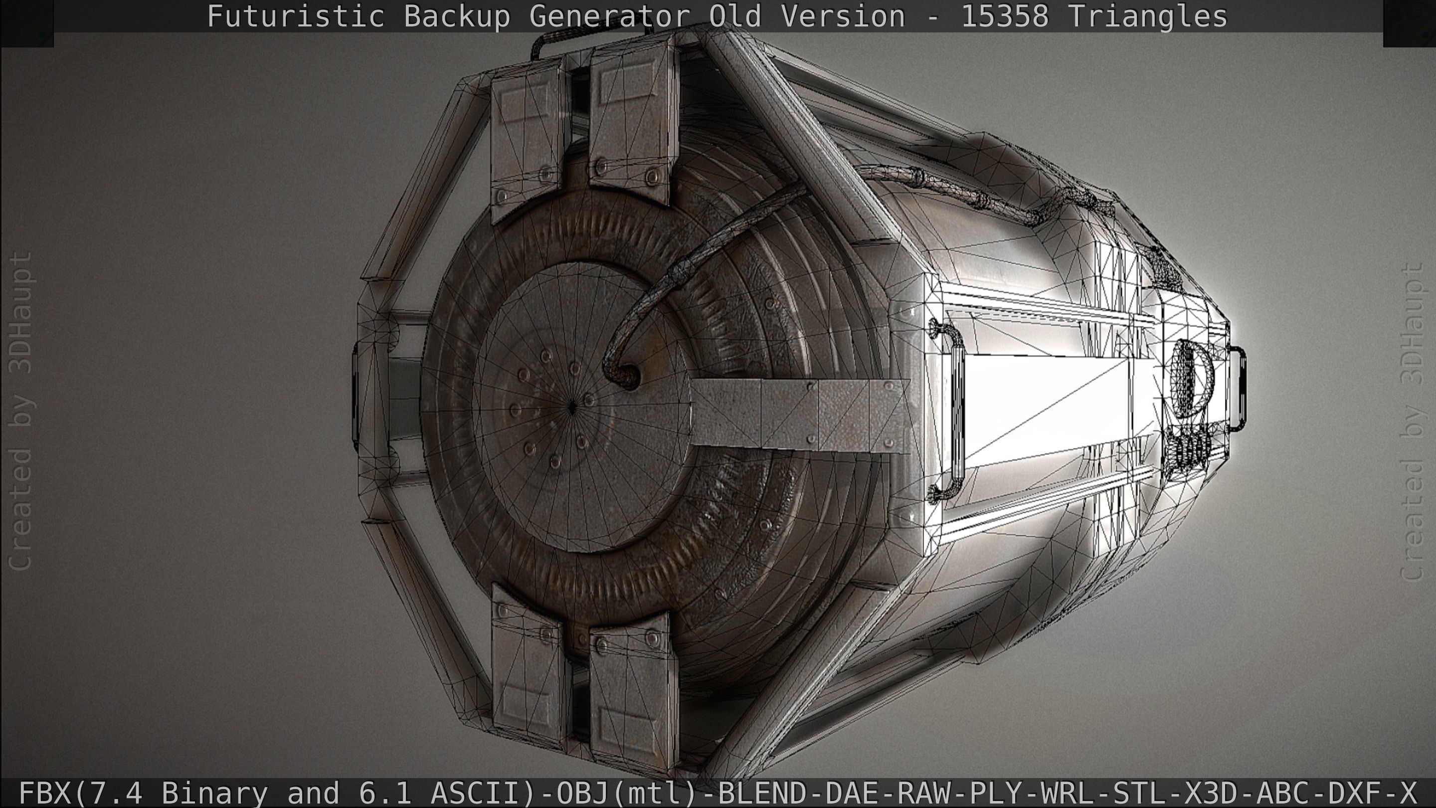 Futuristic Backup Generator Old And Dirty Version Low-poly 3D model_102