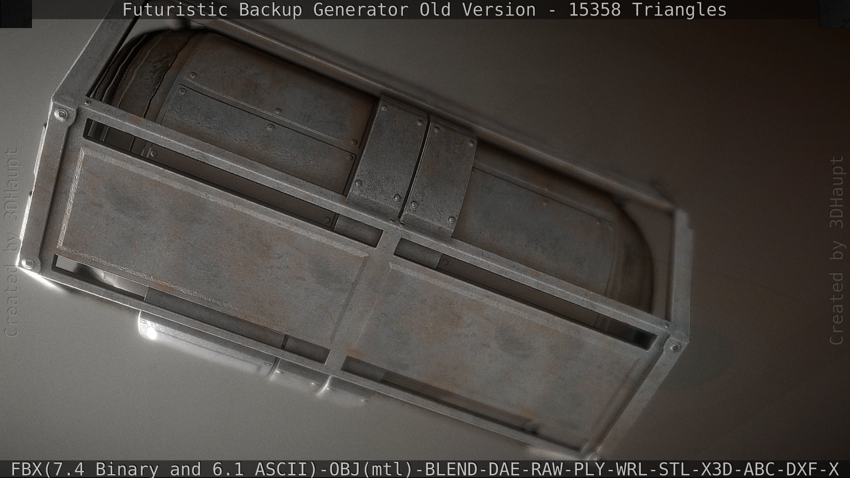 Futuristic Backup Generator Old And Dirty Version Low-poly 3D model_24