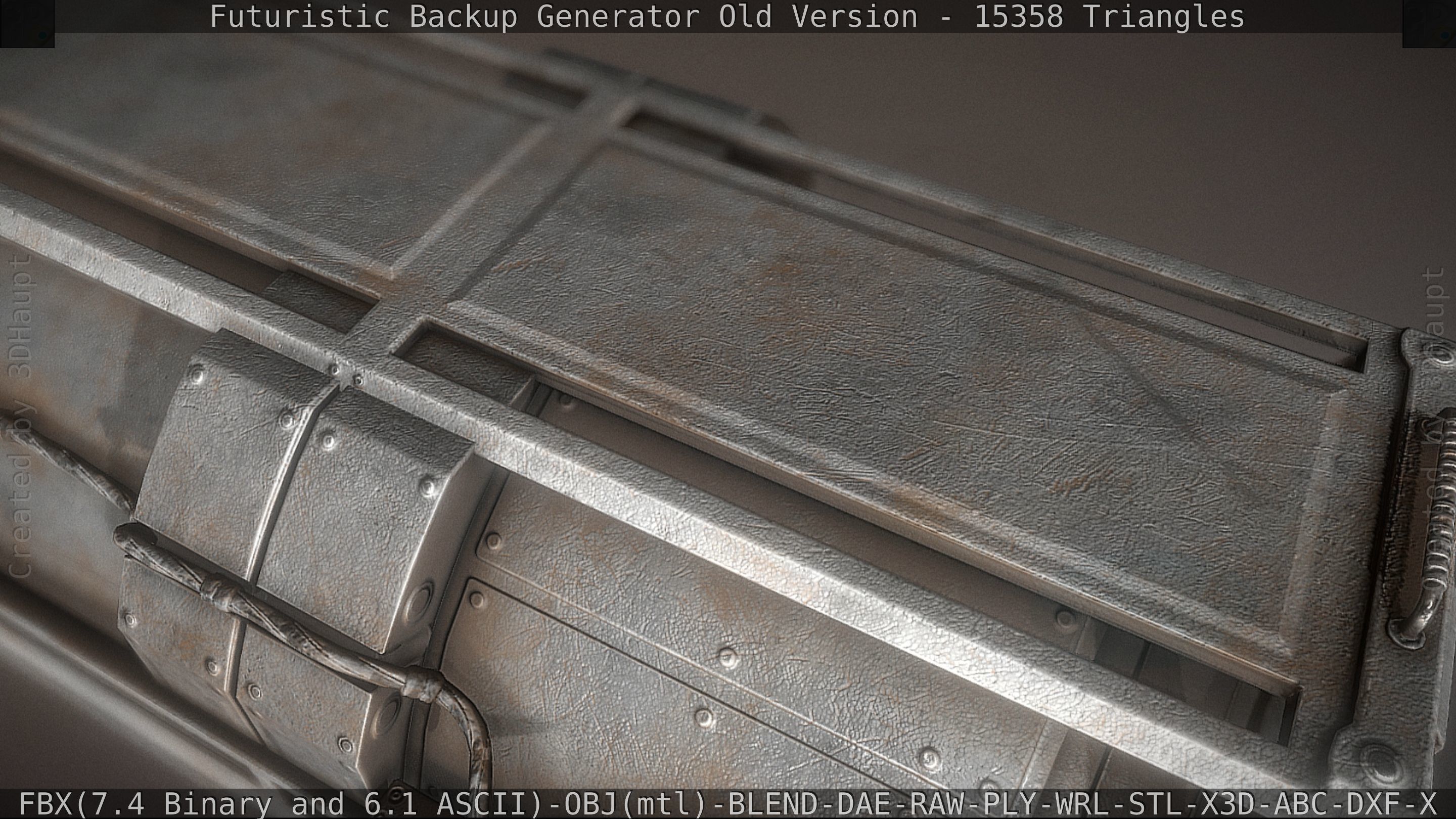 Futuristic Backup Generator Old And Dirty Version Low-poly 3D model_45
