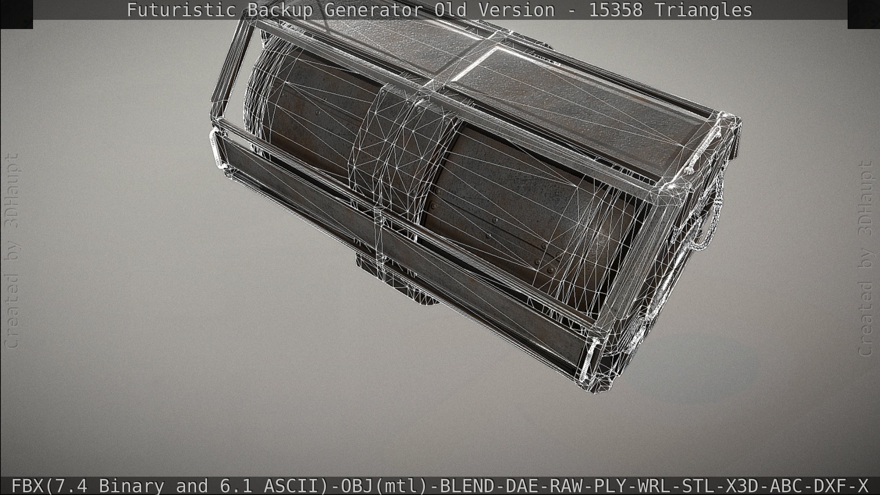 Futuristic Backup Generator Old And Dirty Version Low-poly 3D model_112