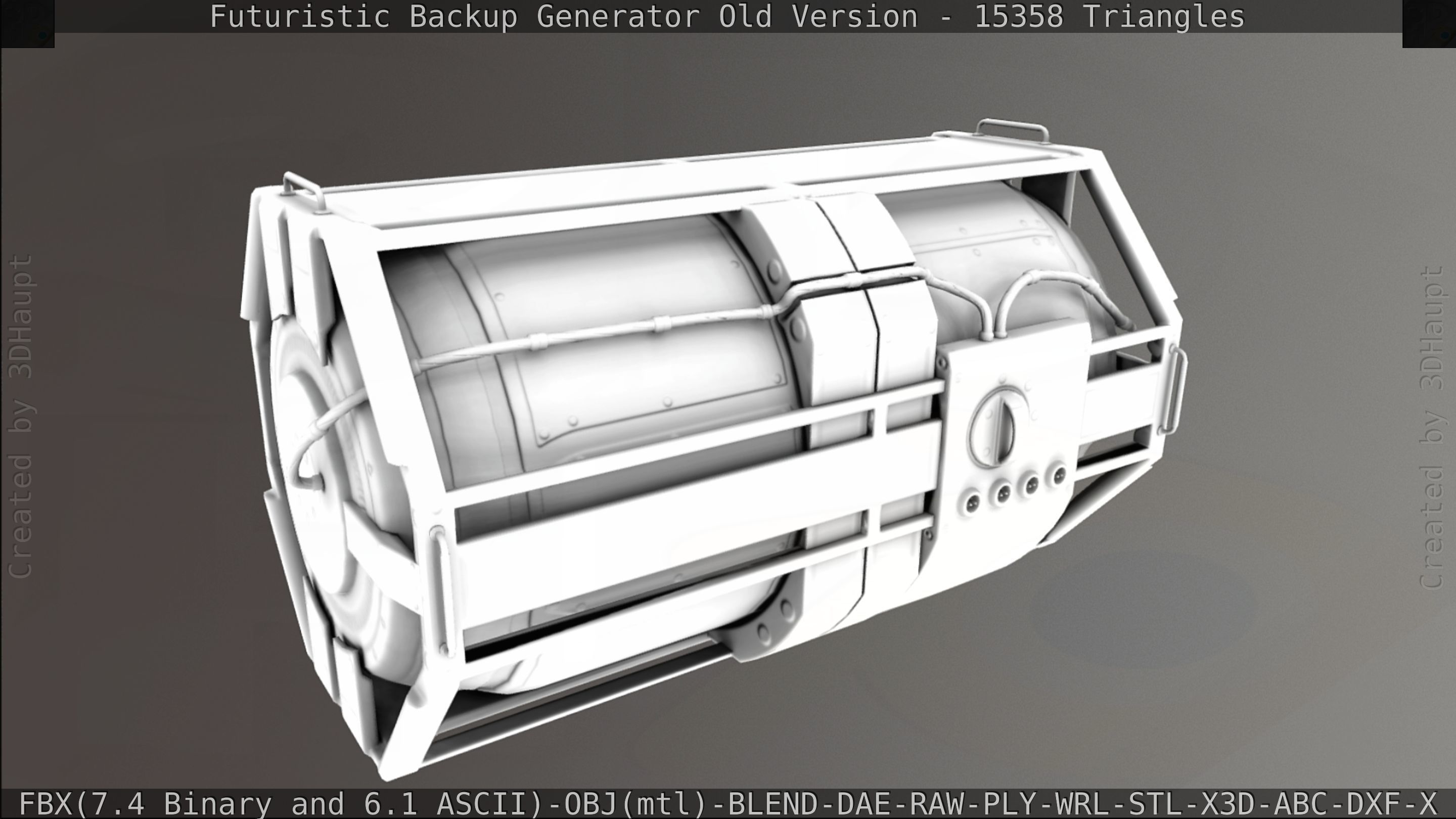 Futuristic Backup Generator Old And Dirty Version Low-poly 3D model_123