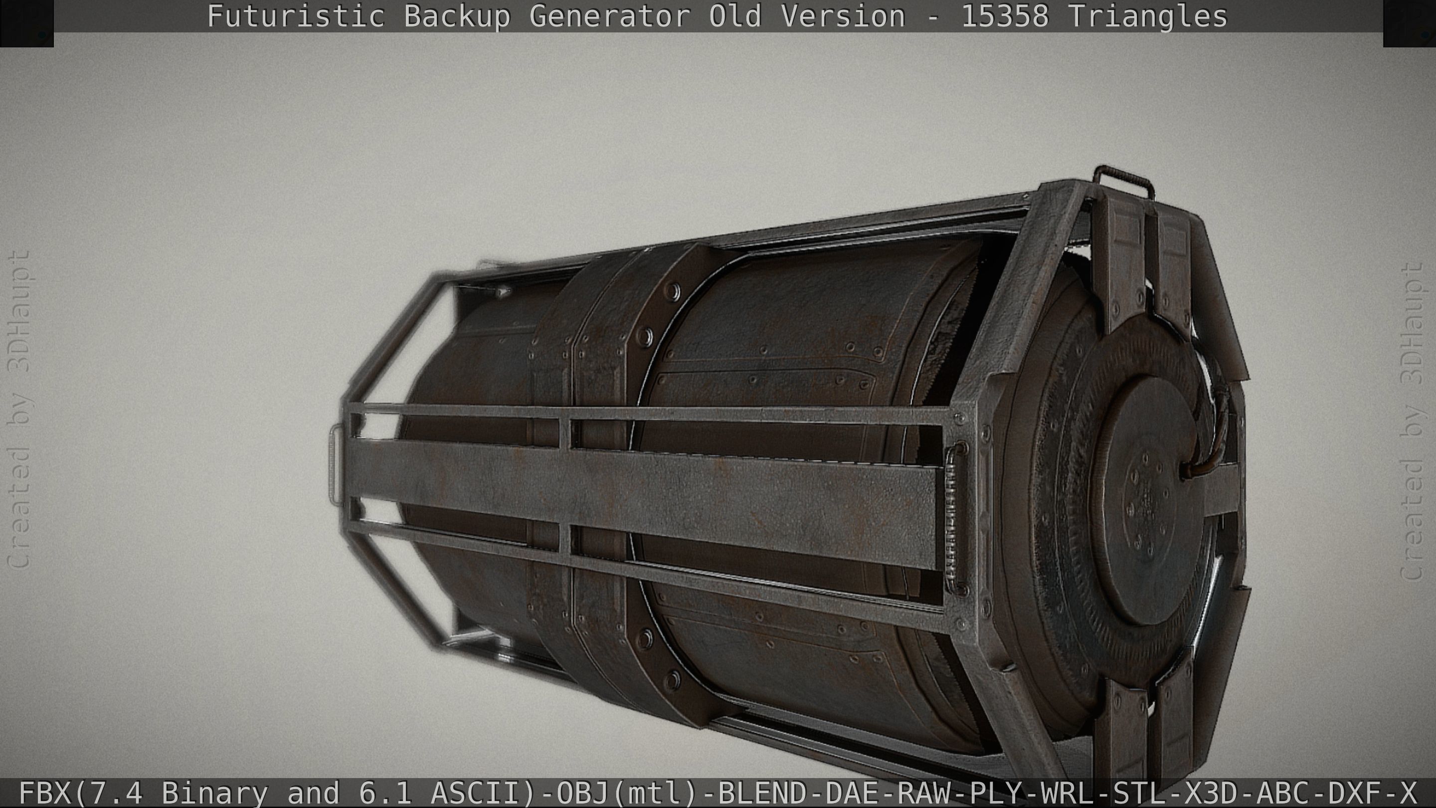 Futuristic Backup Generator Old And Dirty Version Low-poly 3D model_49