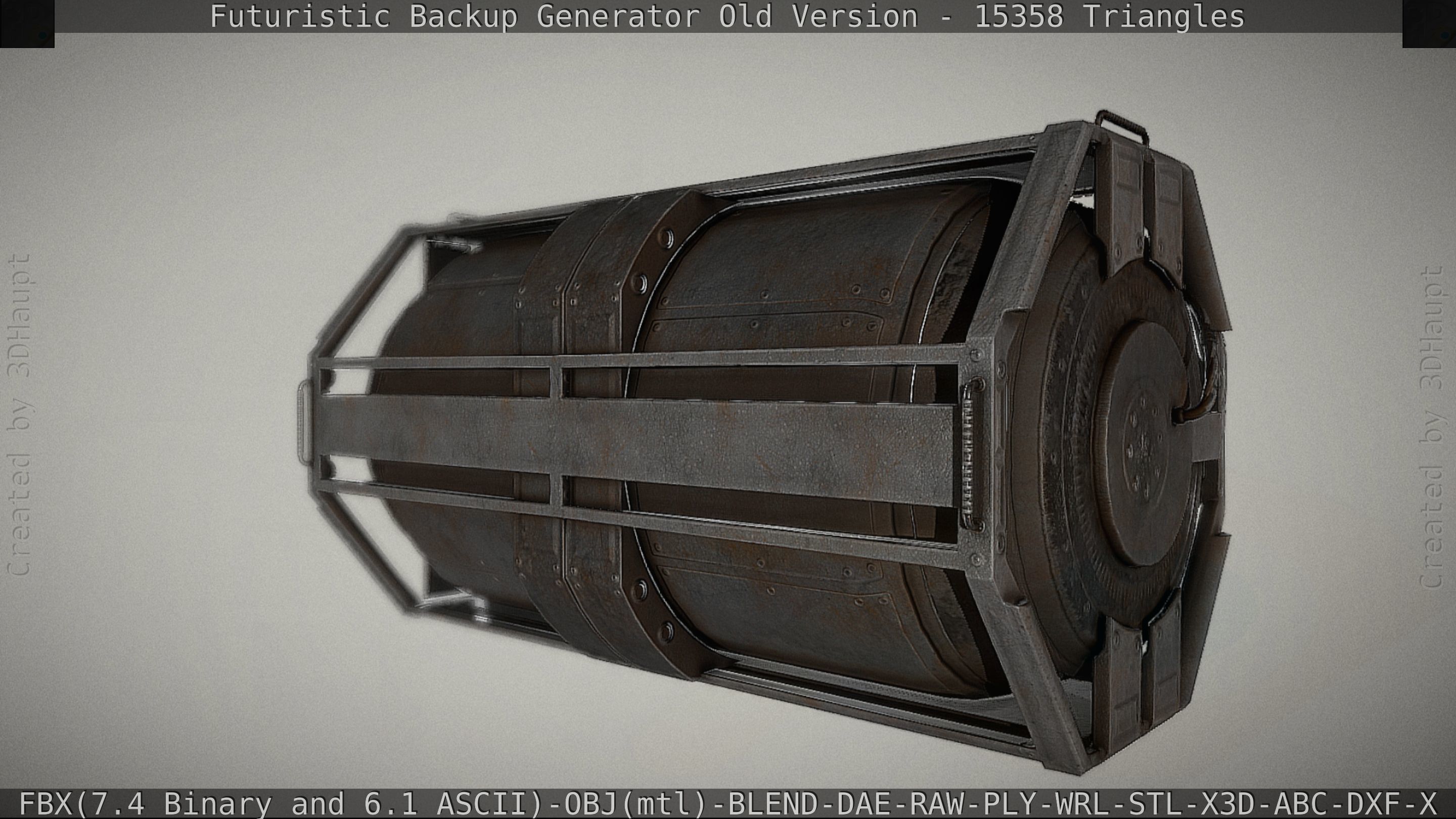 Futuristic Backup Generator Old And Dirty Version Low-poly 3D model_59