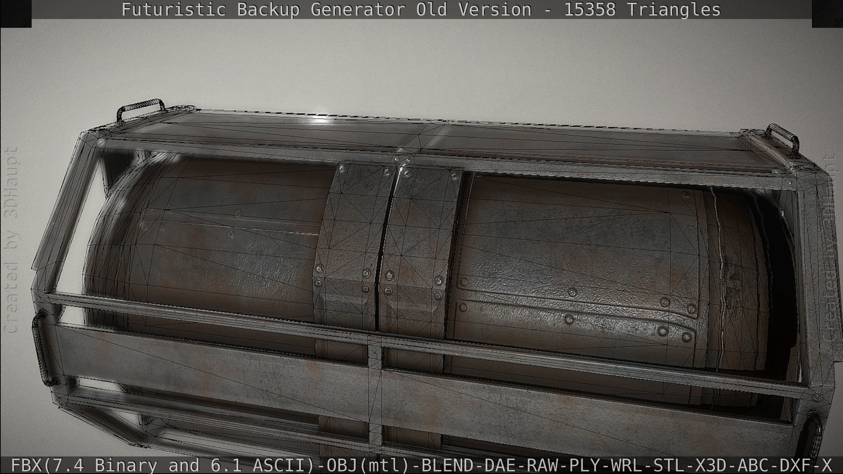 Futuristic Backup Generator Old And Dirty Version Low-poly 3D model_95