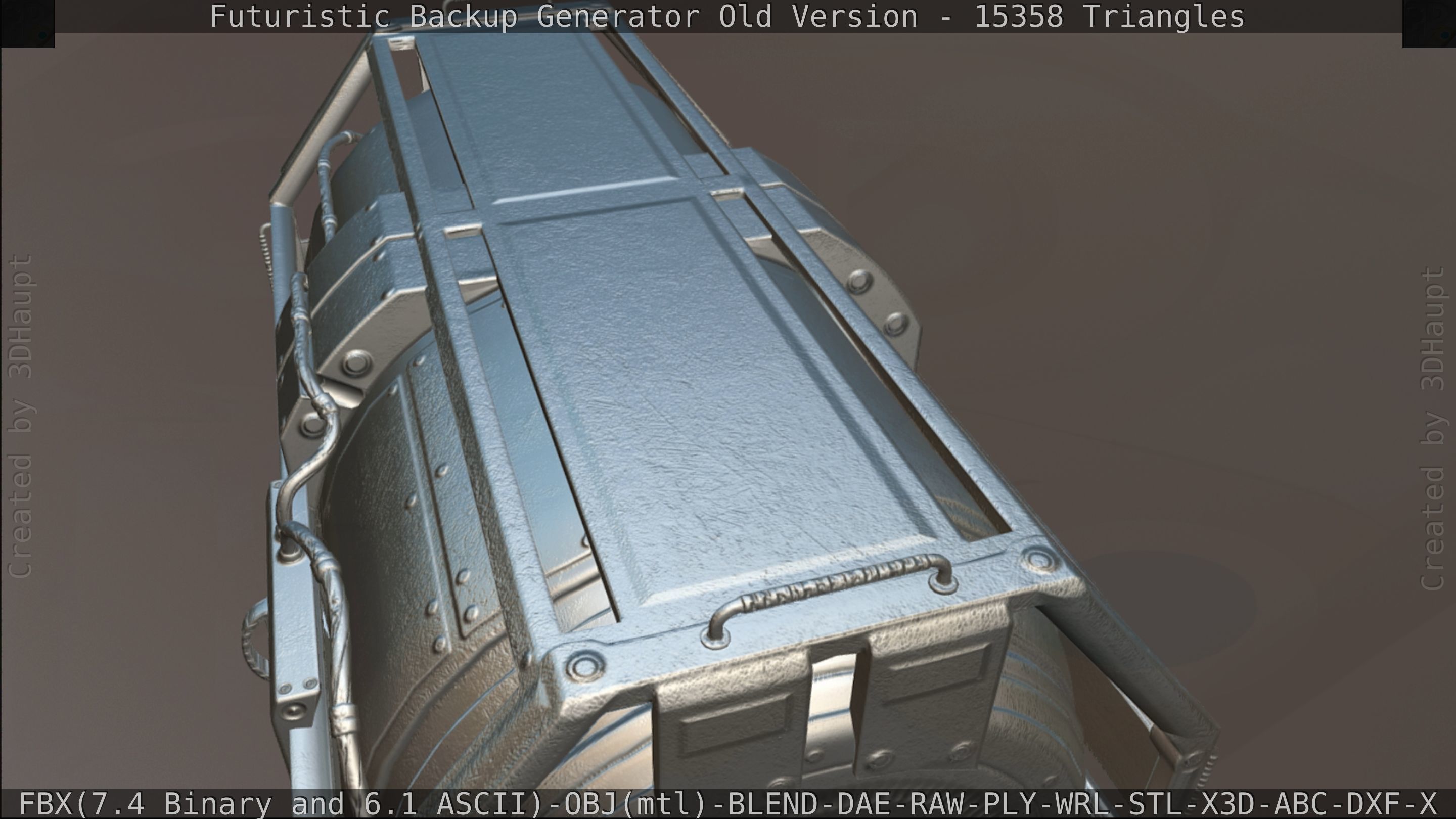 Futuristic Backup Generator Old And Dirty Version Low-poly 3D model_163