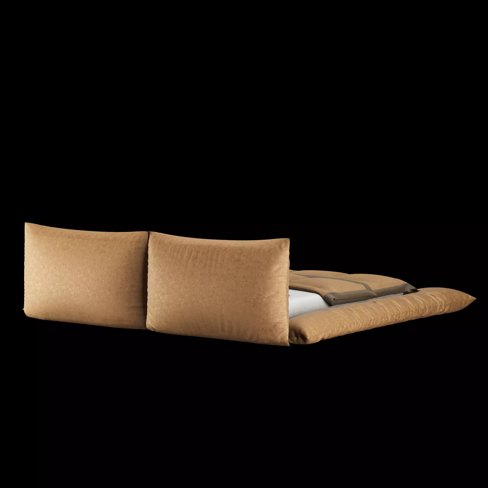 Bed with pillows and blanket 031 3D model_13