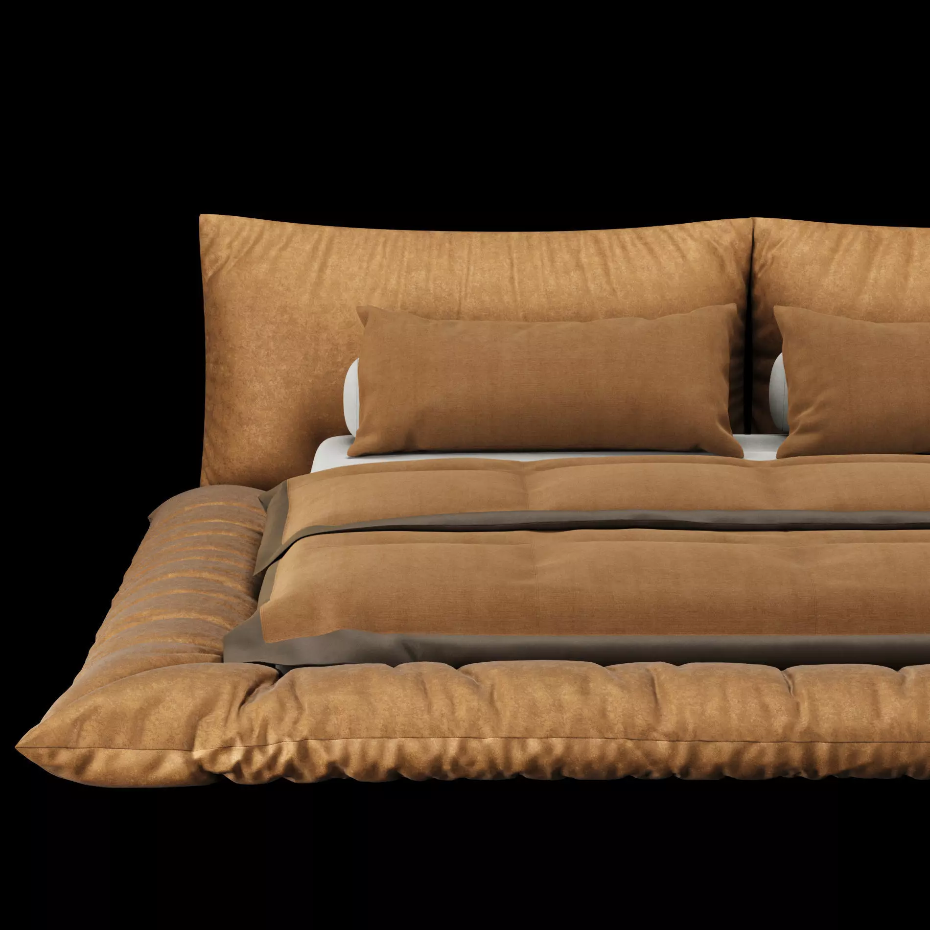 Bed with pillows and blanket 031 3D model_5