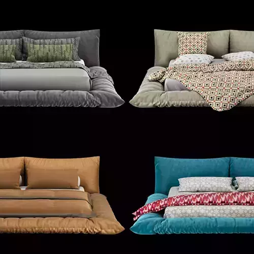  Bed with pillows and blanket set8