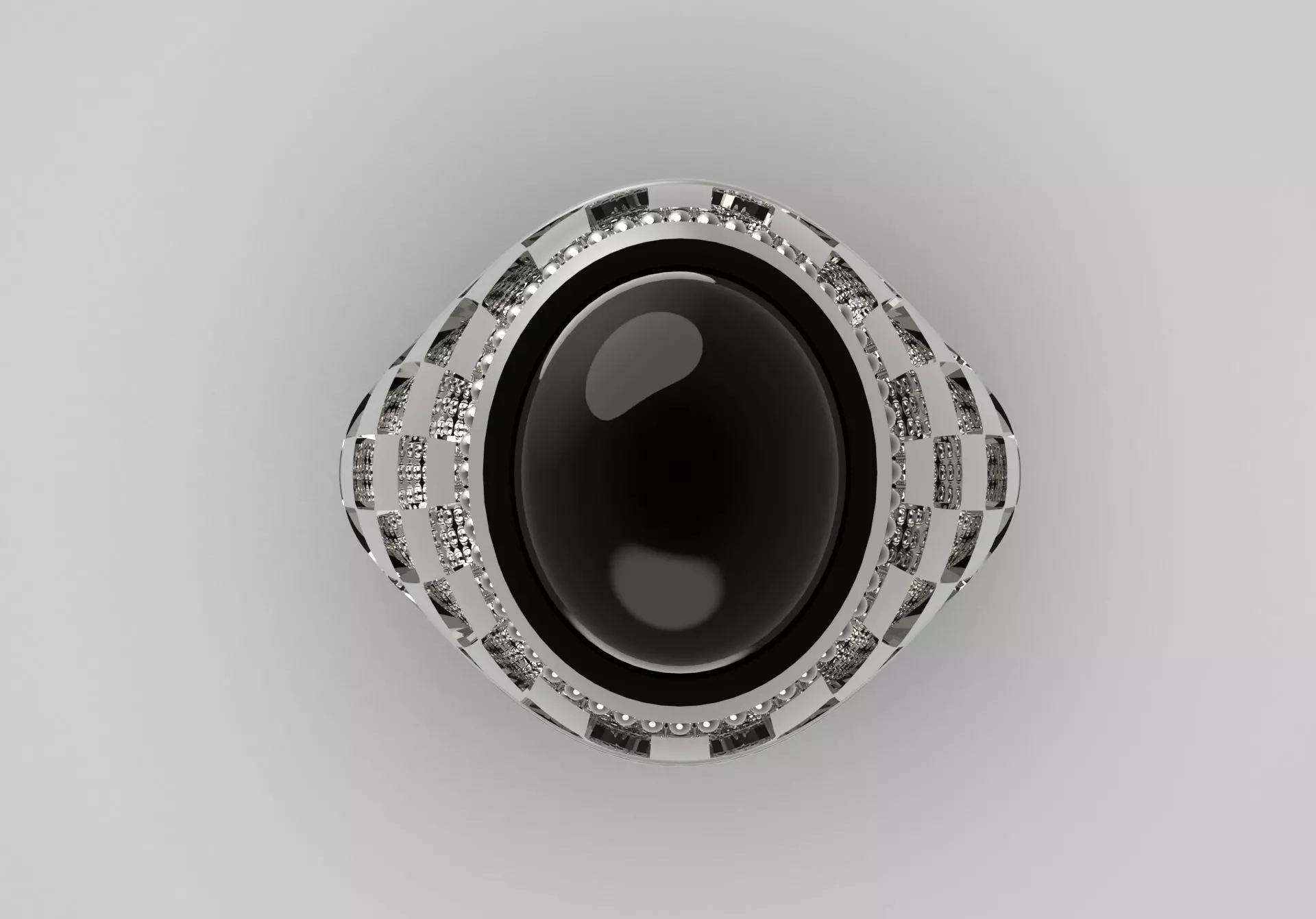 The Oval Cabochon Mens STL 3D Ring Collection _22