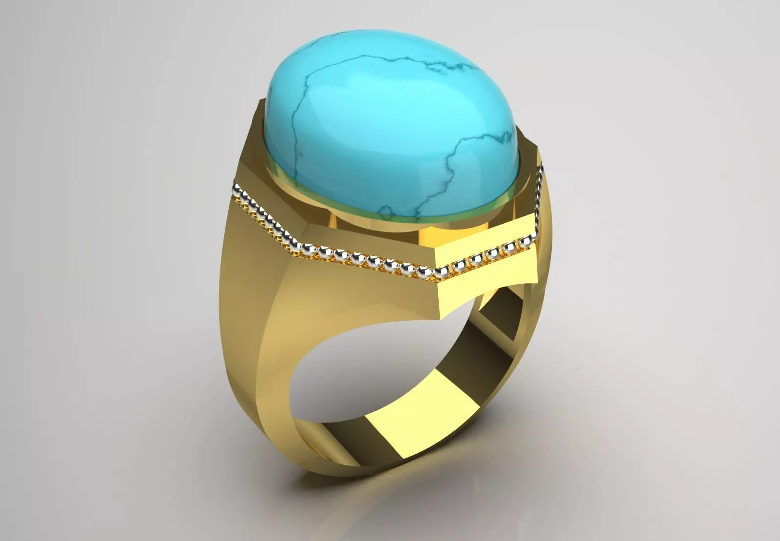 The Oval Cabochon Mens STL 3D Ring Collection _87