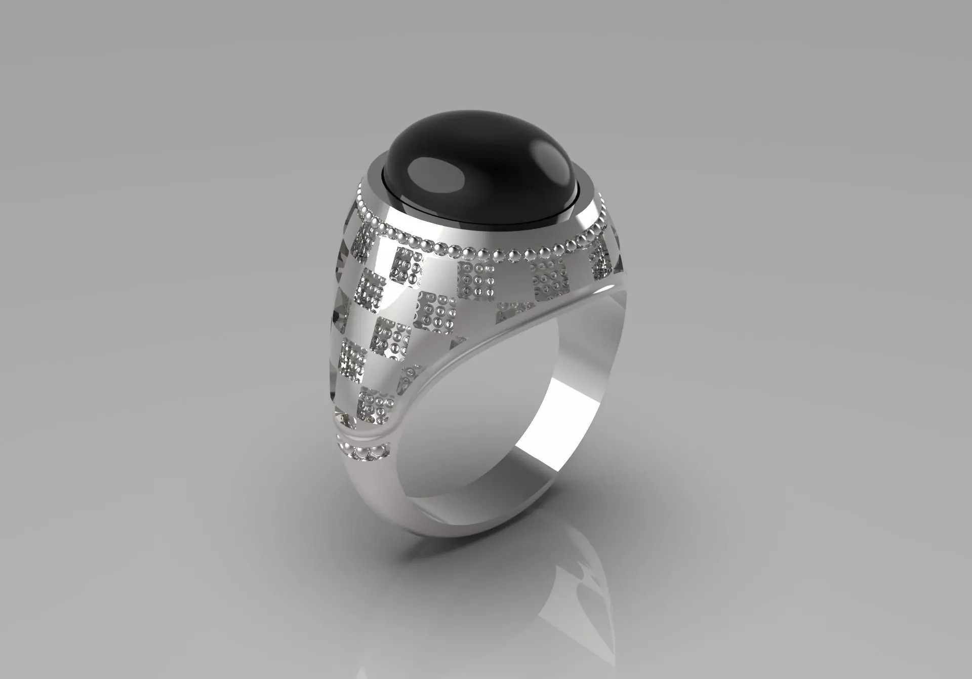 The Oval Cabochon Mens STL 3D Ring Collection _18