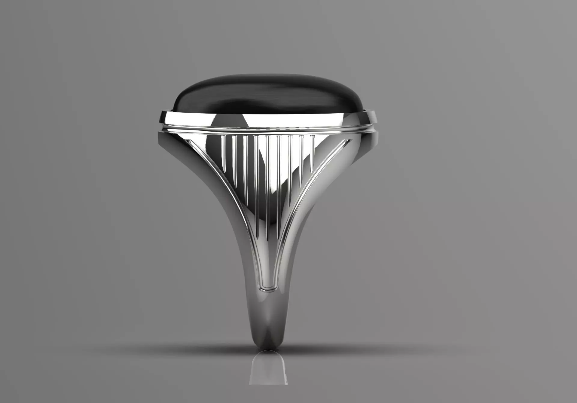 The Oval Cabochon Mens STL 3D Ring Collection _36