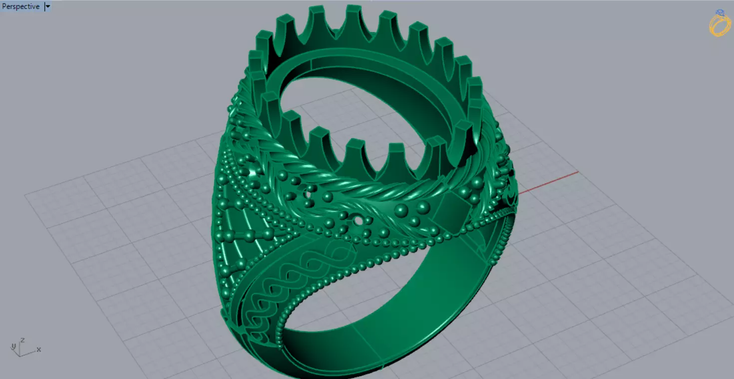 The Oval Cabochon Mens STL 3D Ring Collection _129