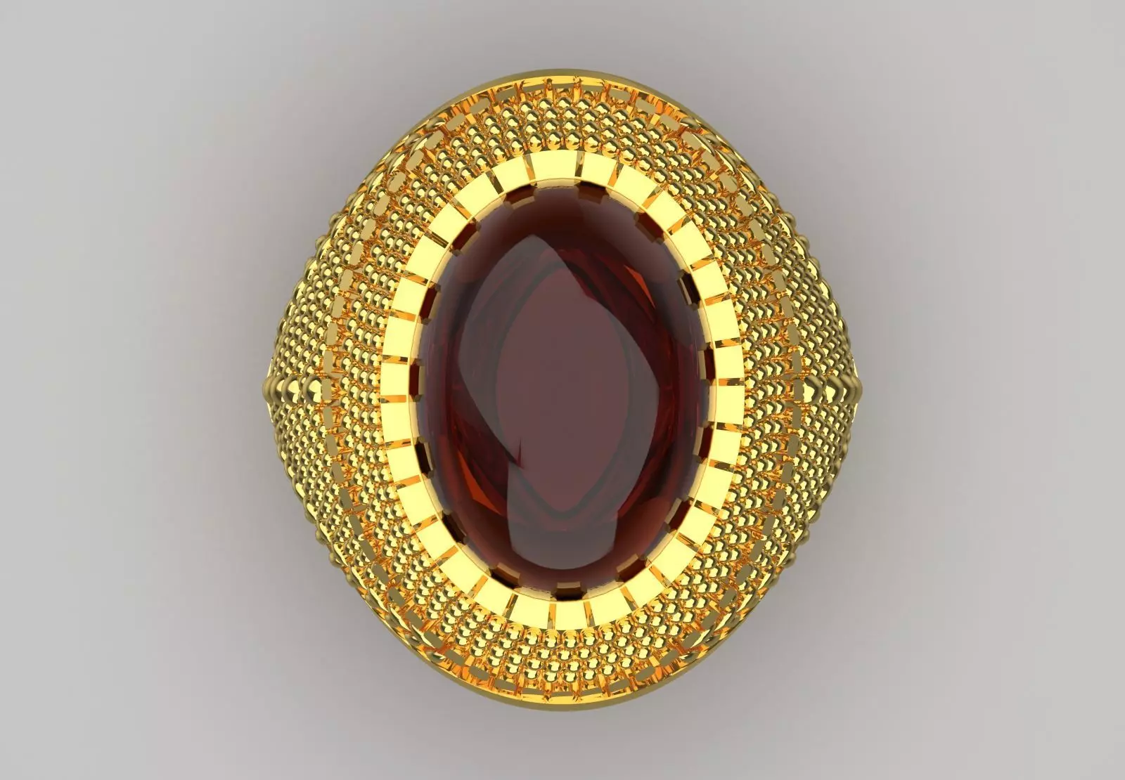 The Oval Cabochon Mens STL 3D Ring Collection _98