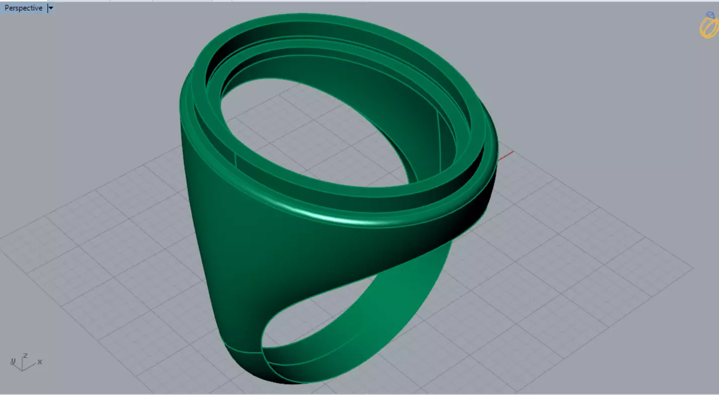 The Oval Cabochon Mens STL 3D Ring Collection _138