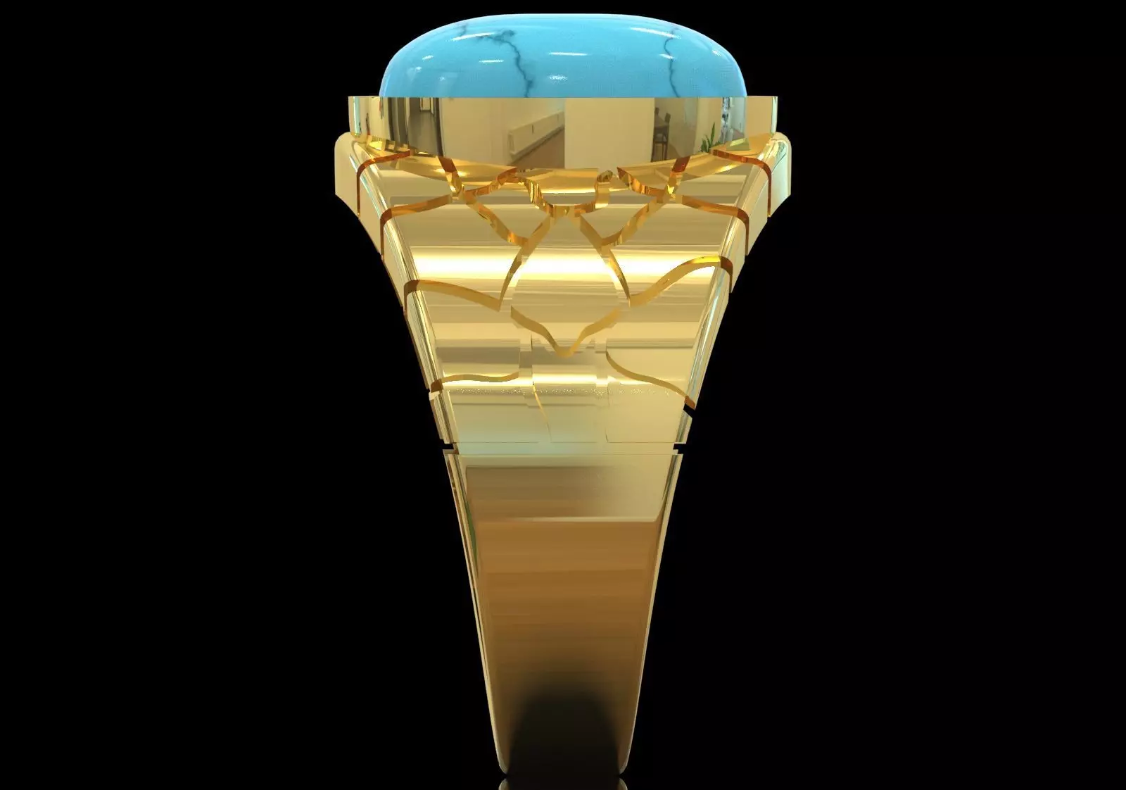 The Oval Cabochon Mens STL 3D Ring Collection _121