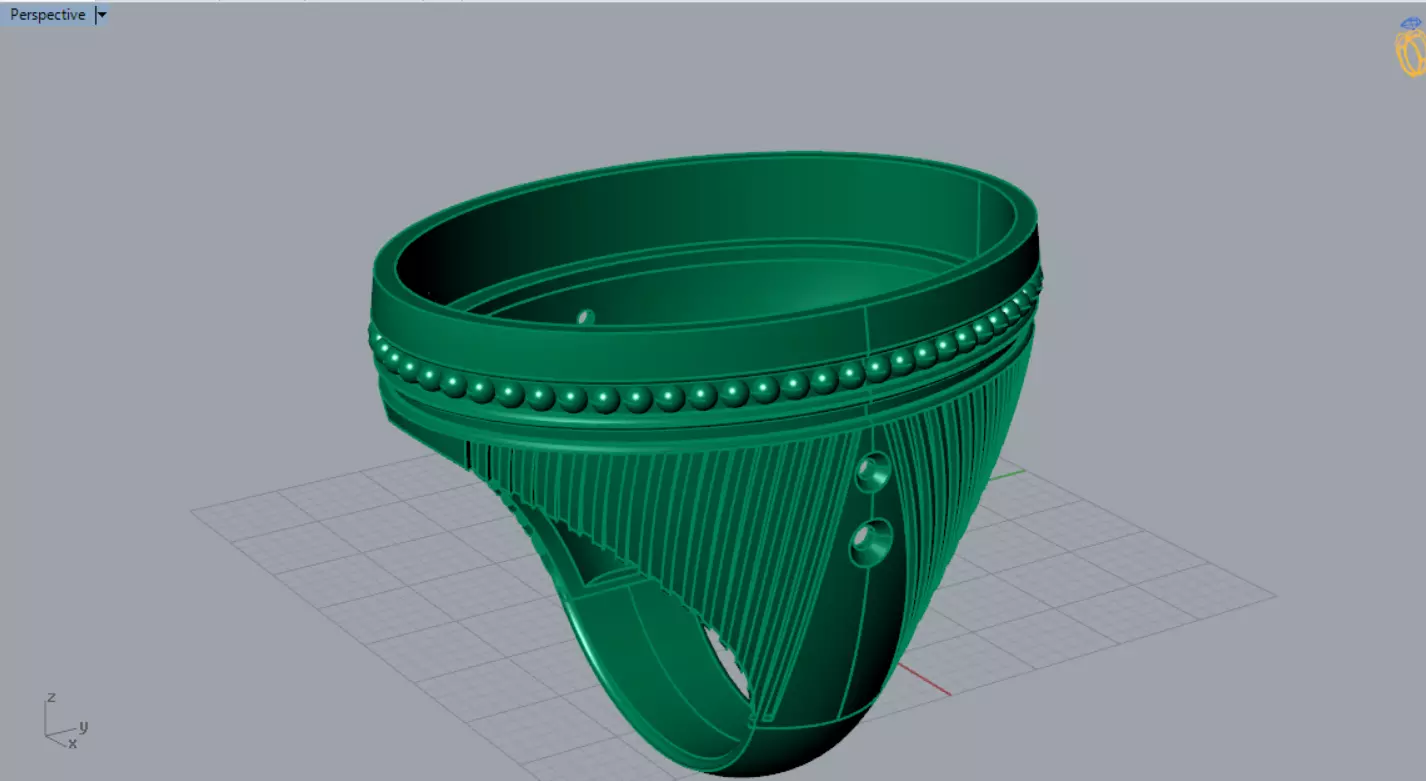 The Oval Cabochon Mens STL 3D Ring Collection _146