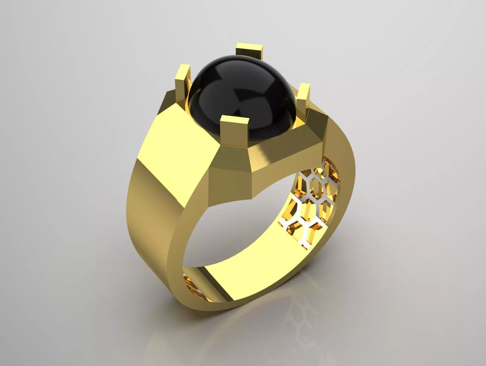 The Oval Cabochon Mens STL 3D Ring Collection _48