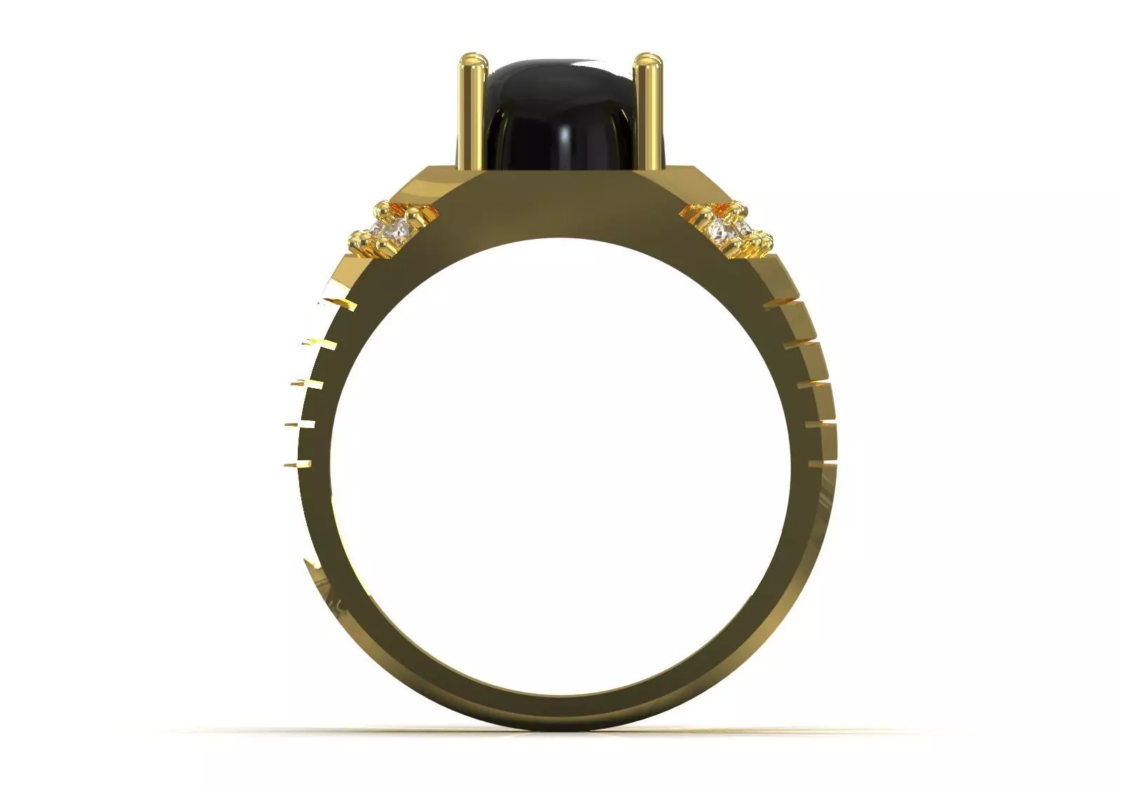 The Oval Cabochon Mens STL 3D Ring Collection _133