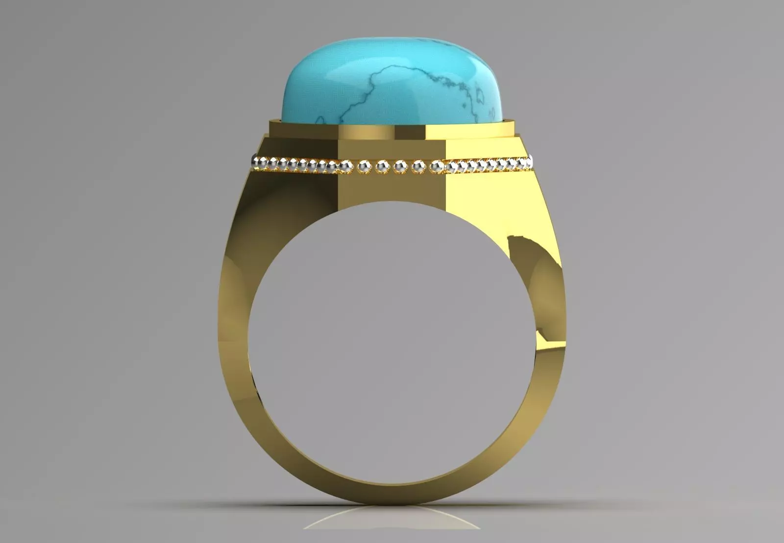 The Oval Cabochon Mens STL 3D Ring Collection _88