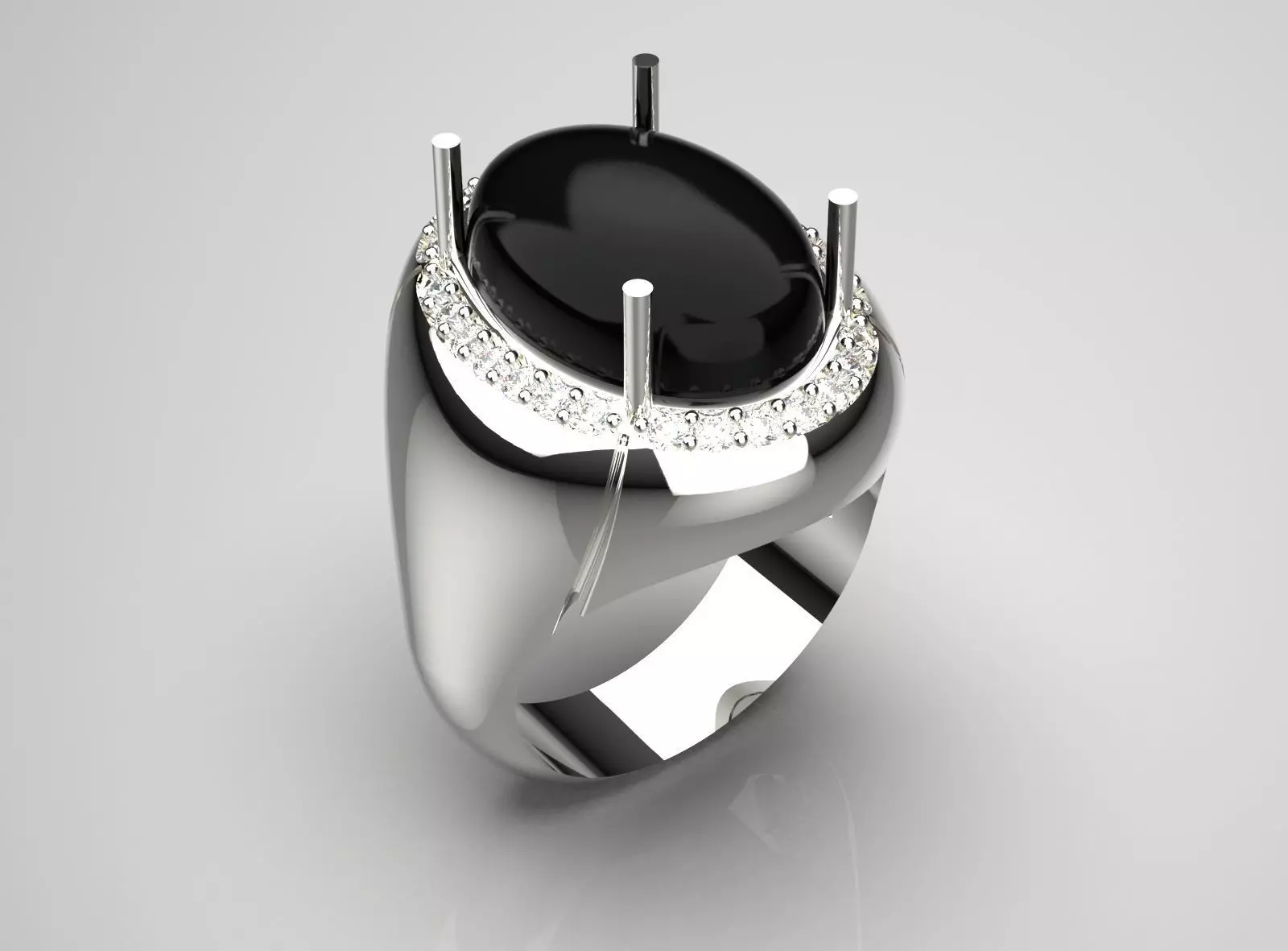 The Oval Cabochon Mens STL 3D Ring Collection _71