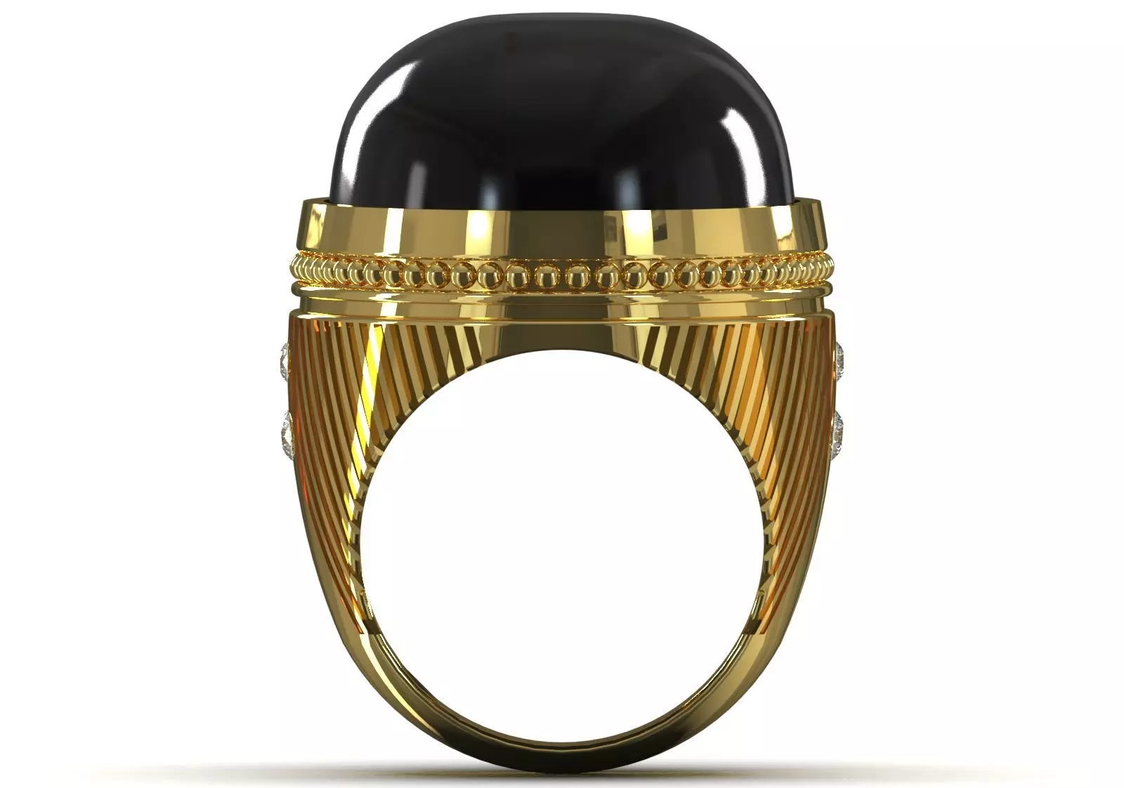 The Oval Cabochon Mens STL 3D Ring Collection _140