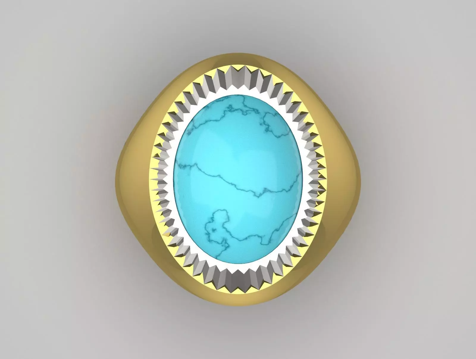 The Oval Cabochon Mens STL 3D Ring Collection _59