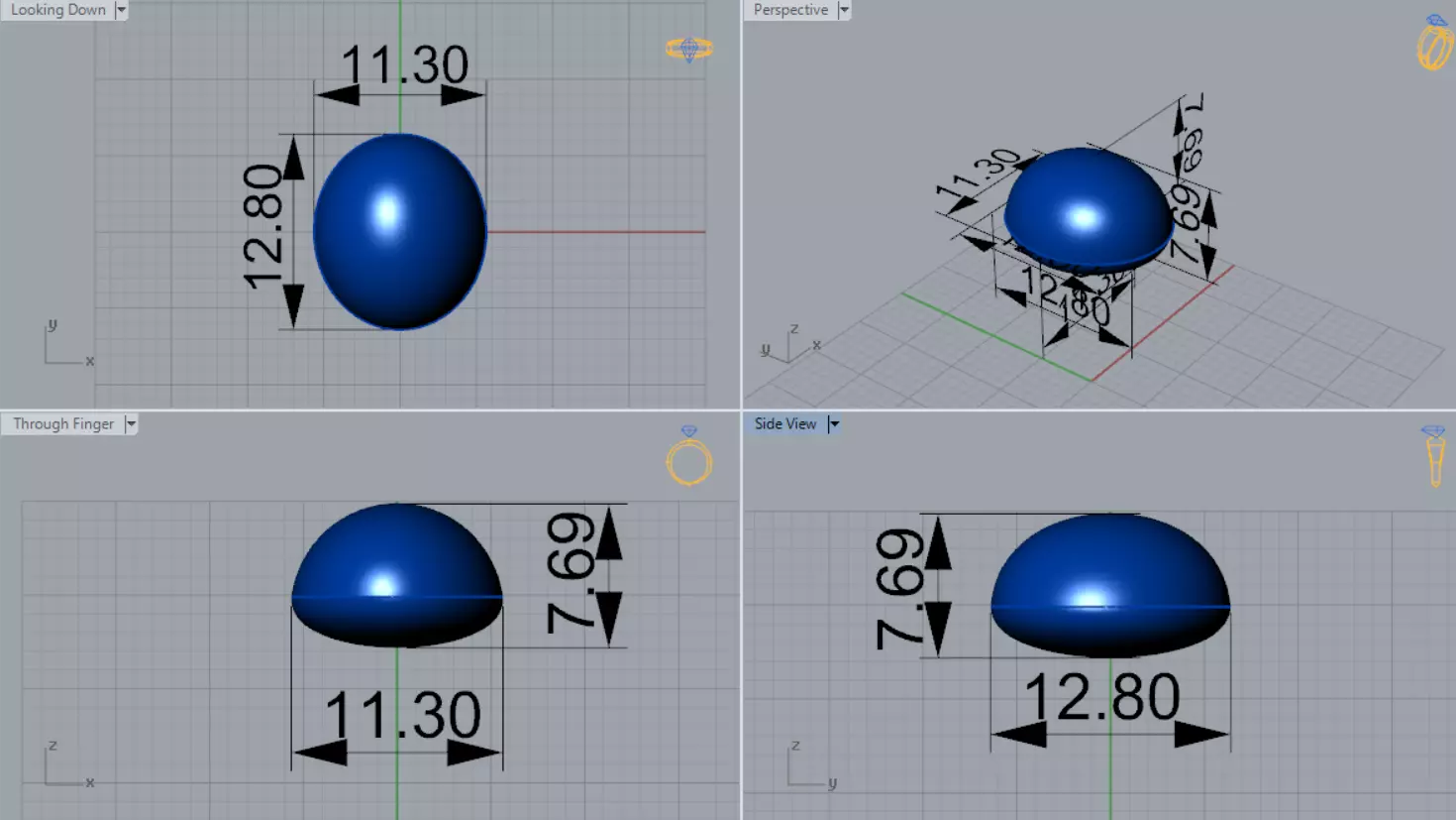 The Oval Cabochon Mens STL 3D Ring Collection _54