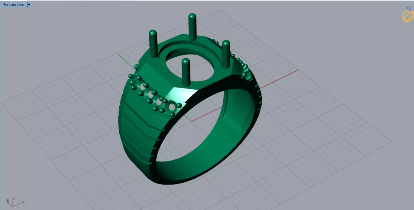 The Oval Cabochon Mens STL 3D Ring Collection _142