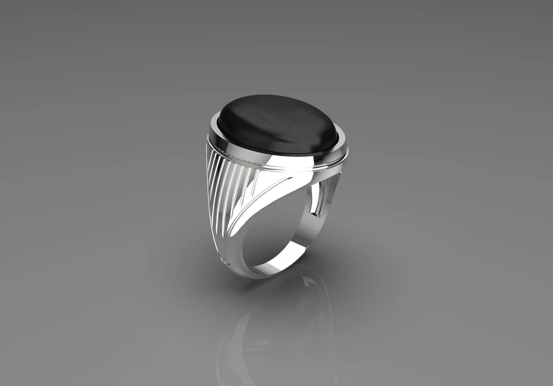 The Oval Cabochon Mens STL 3D Ring Collection _32