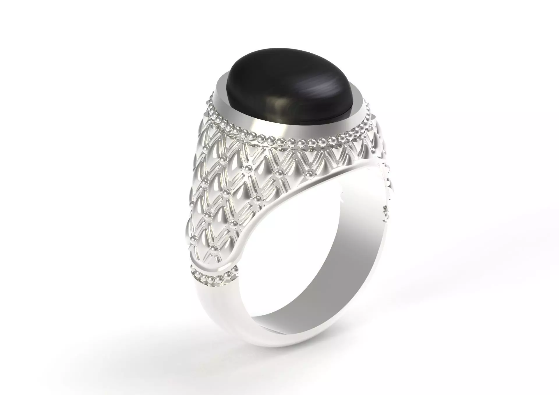 The Oval Cabochon Mens STL 3D Ring Collection _10