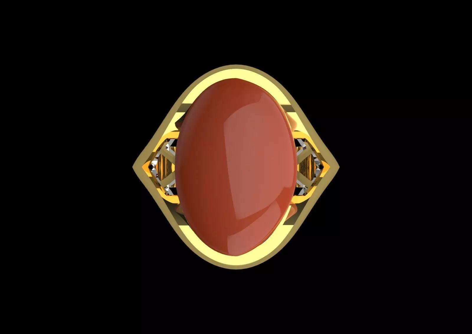 The Oval Cabochon Mens STL 3D Ring Collection _106