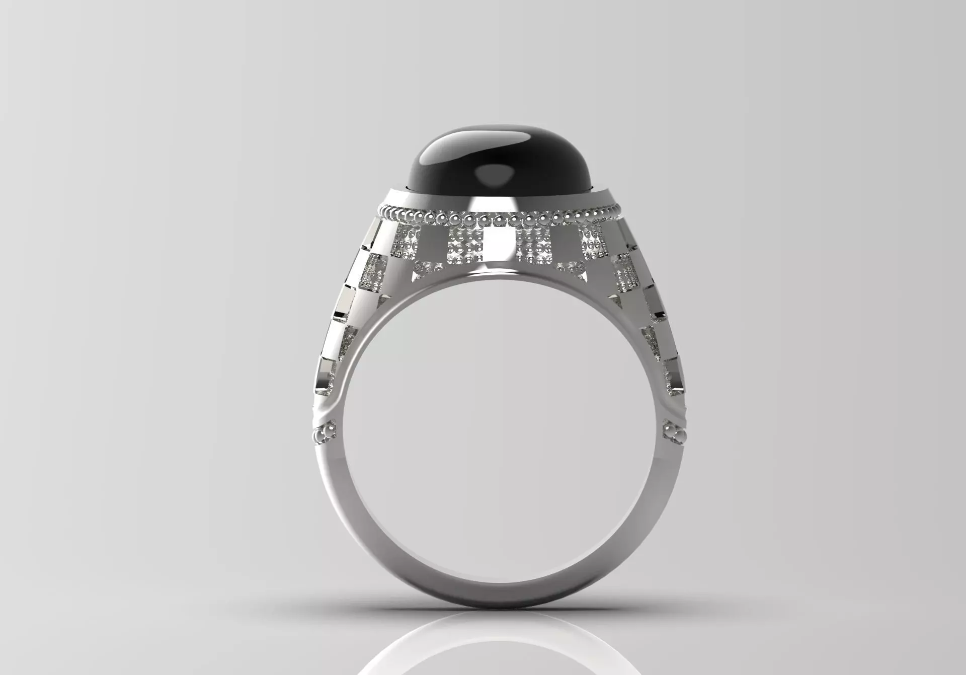The Oval Cabochon Mens STL 3D Ring Collection _20