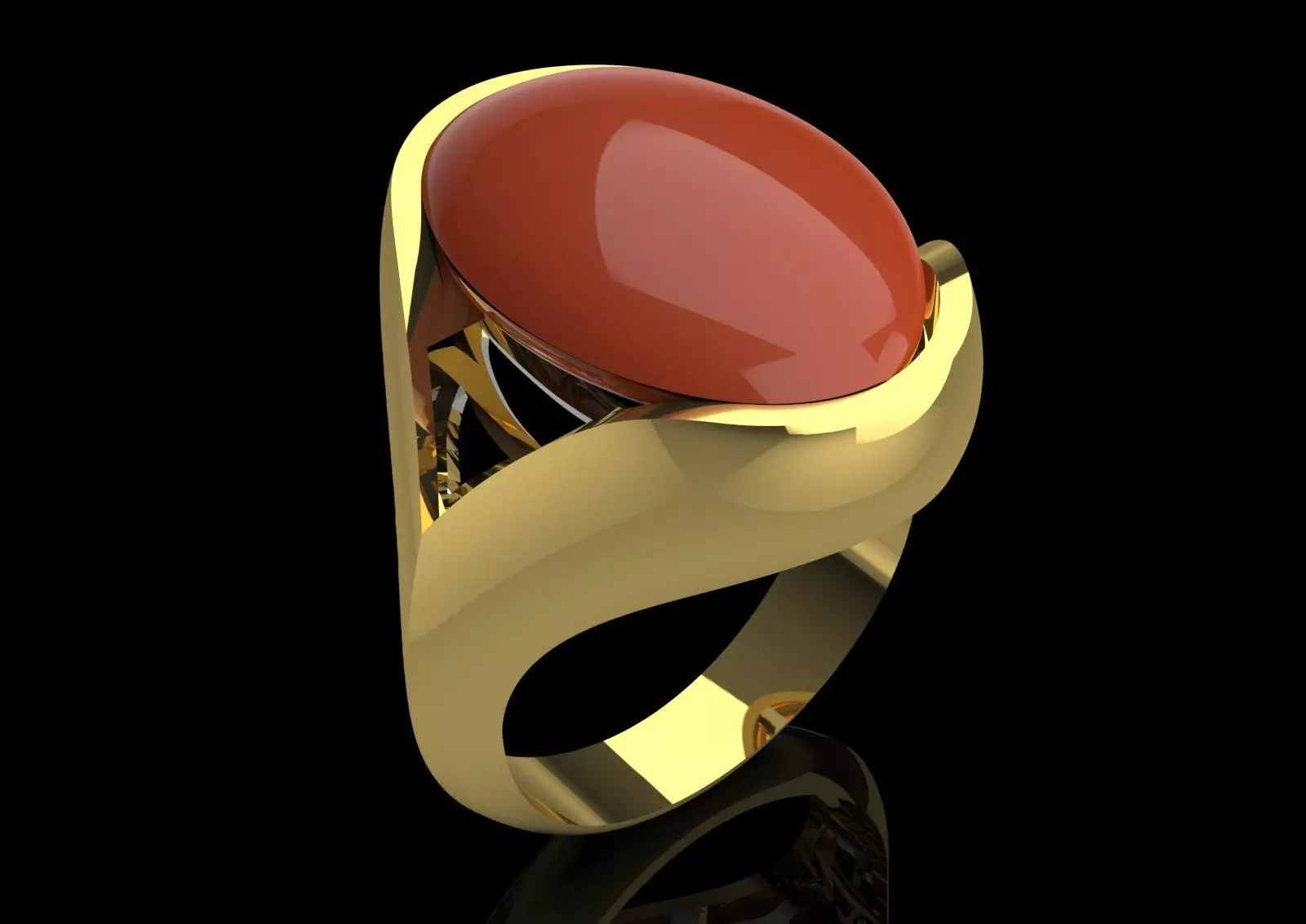 The Oval Cabochon Mens STL 3D Ring Collection _103