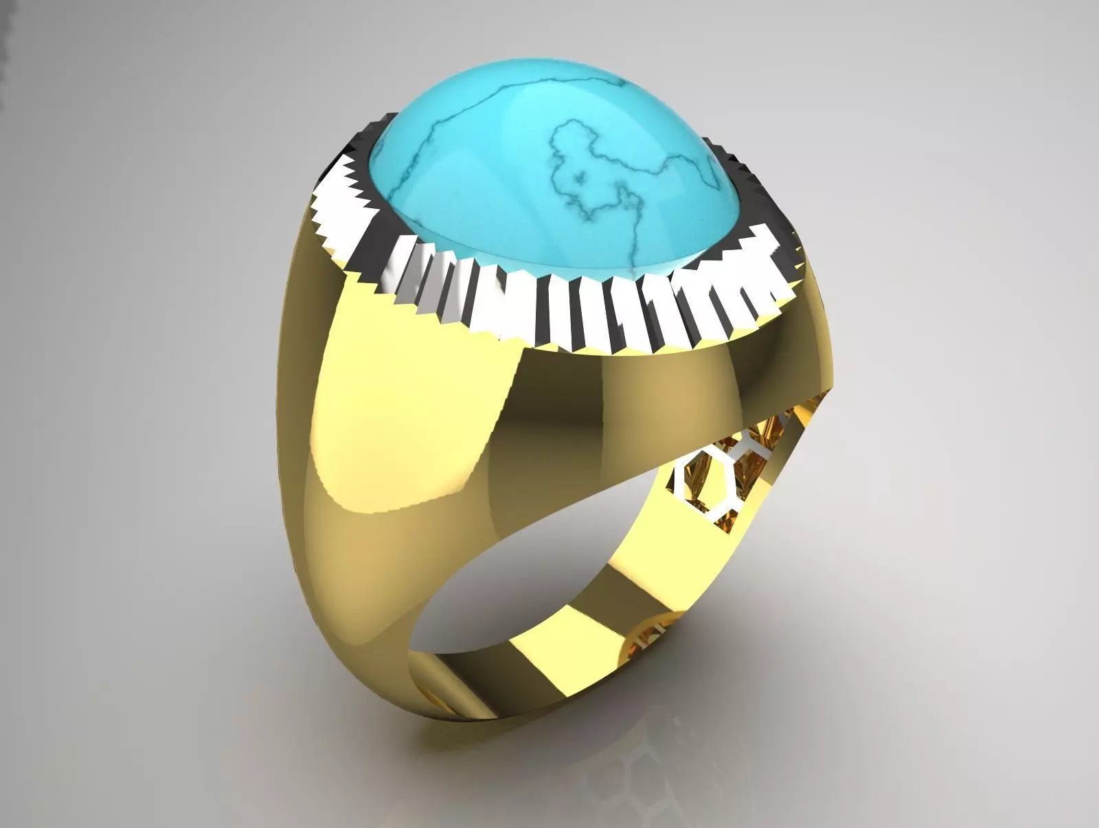The Oval Cabochon Mens STL 3D Ring Collection _56