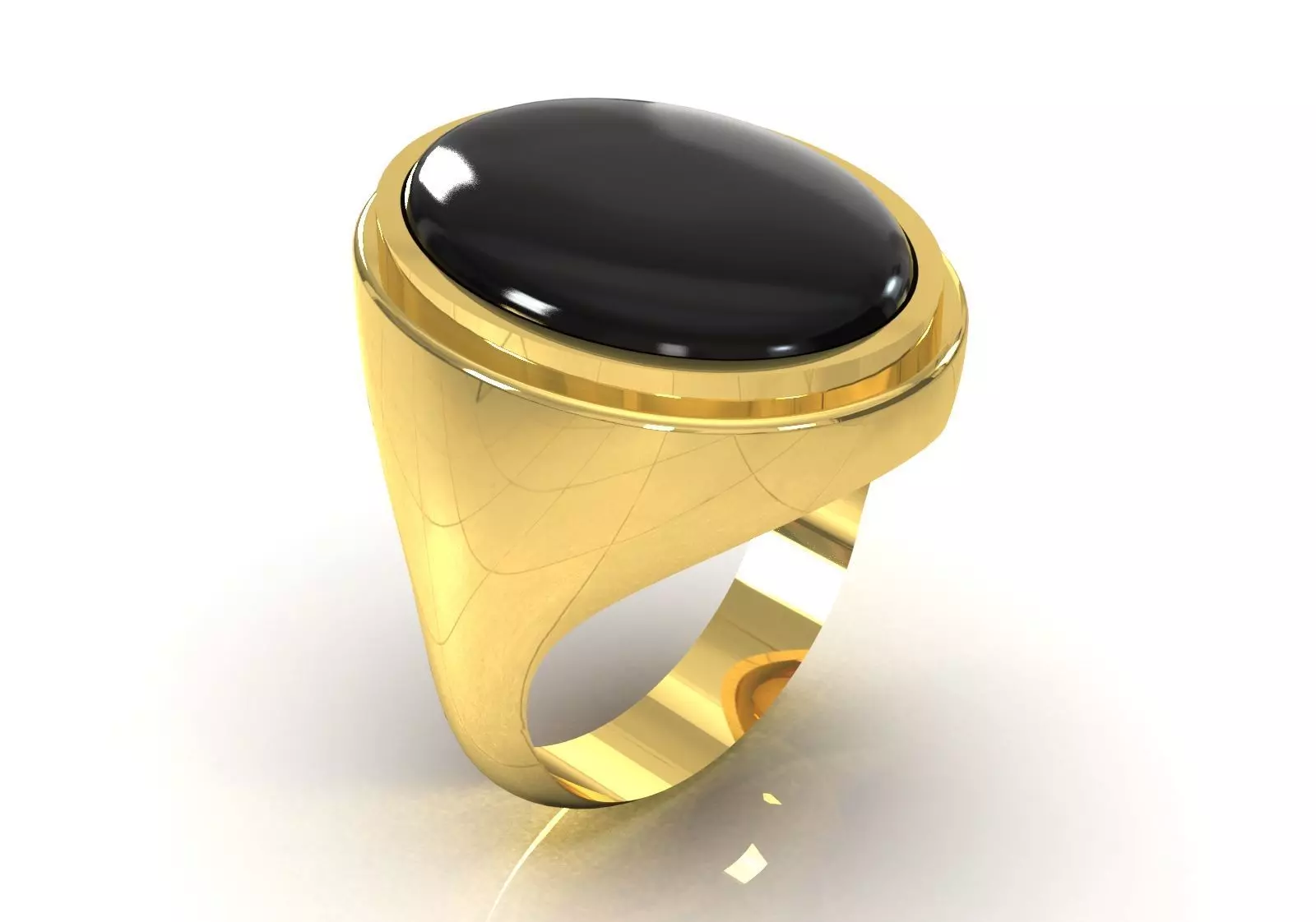 The Oval Cabochon Mens STL 3D Ring Collection _132