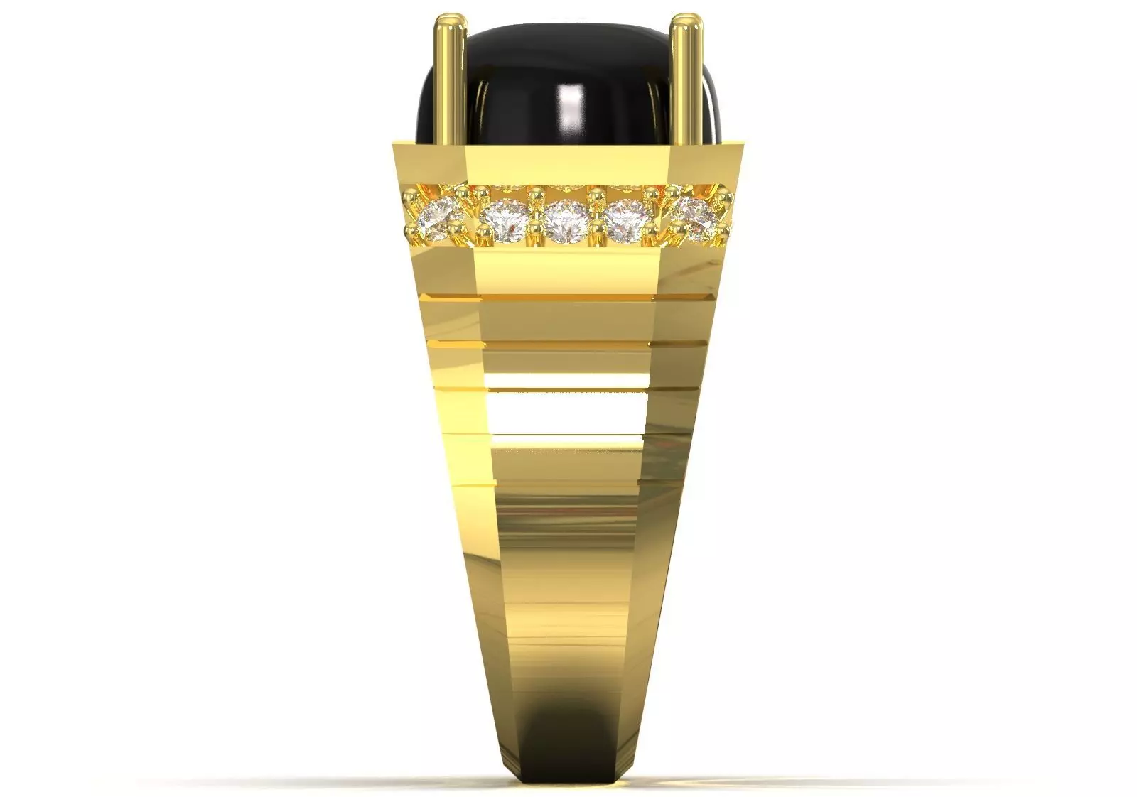 The Oval Cabochon Mens STL 3D Ring Collection _134