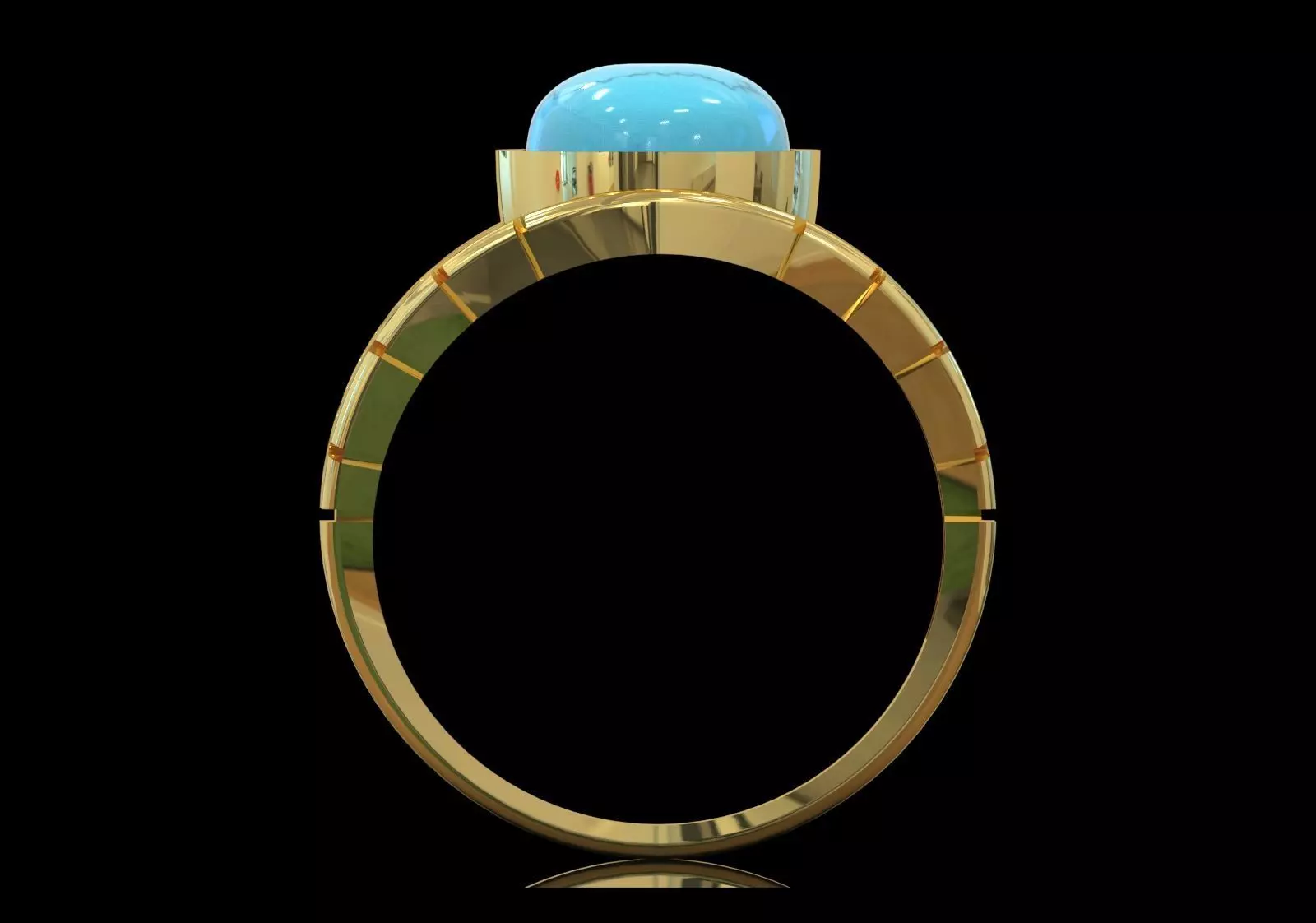 The Oval Cabochon Mens STL 3D Ring Collection _114