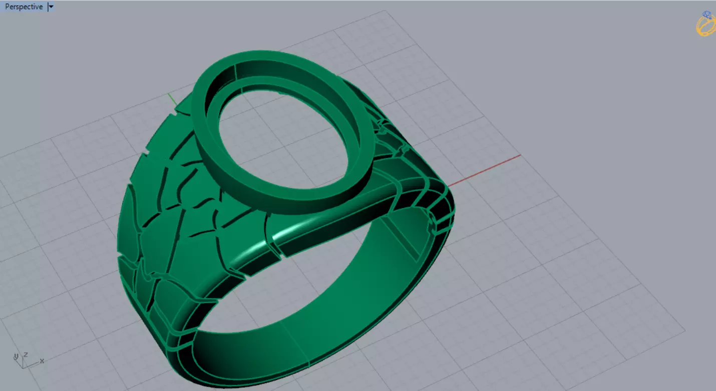 The Oval Cabochon Mens STL 3D Ring Collection _135